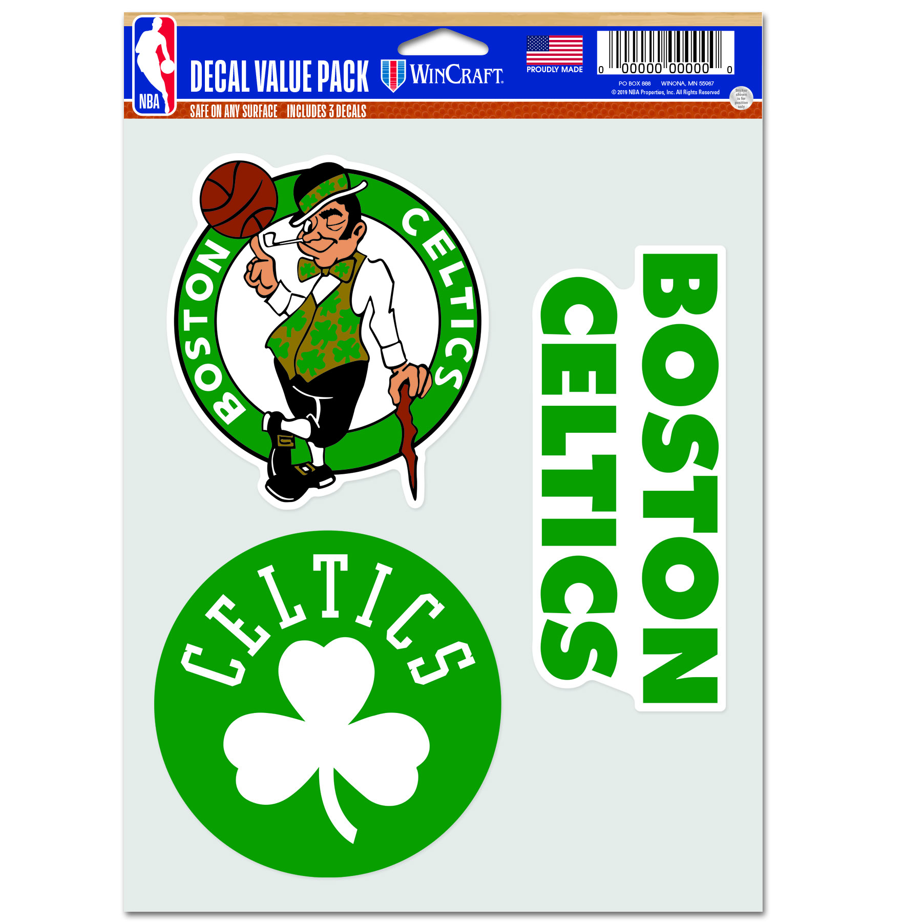 Levně WinCraft NBA Boston Celtics Multi Use Decal - Unisex - Nálepky WinCraft - Zelené - 6853319