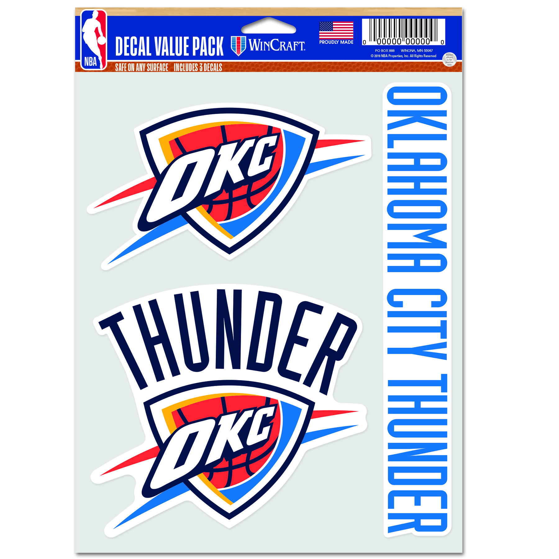 Levně WinCraft NBA Oklahoma City Thunder Multi Use Decal - Unisex - Nálepky WinCraft - Bílé - 6872319