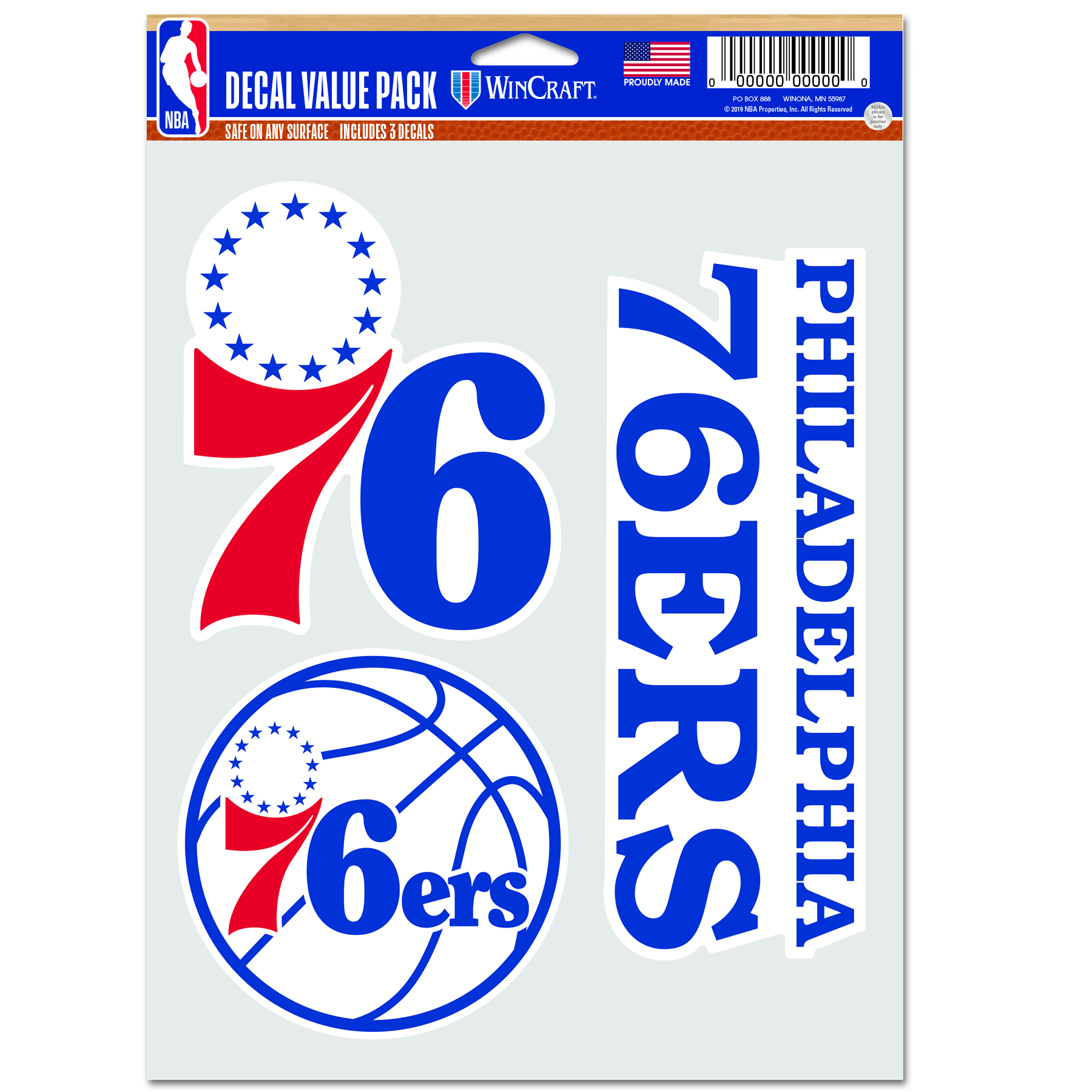 Levně WinCraft NBA Philadelphia 76ers Multi Use Decal - Unisex - Nálepky WinCraft - Bílé - 6874319
