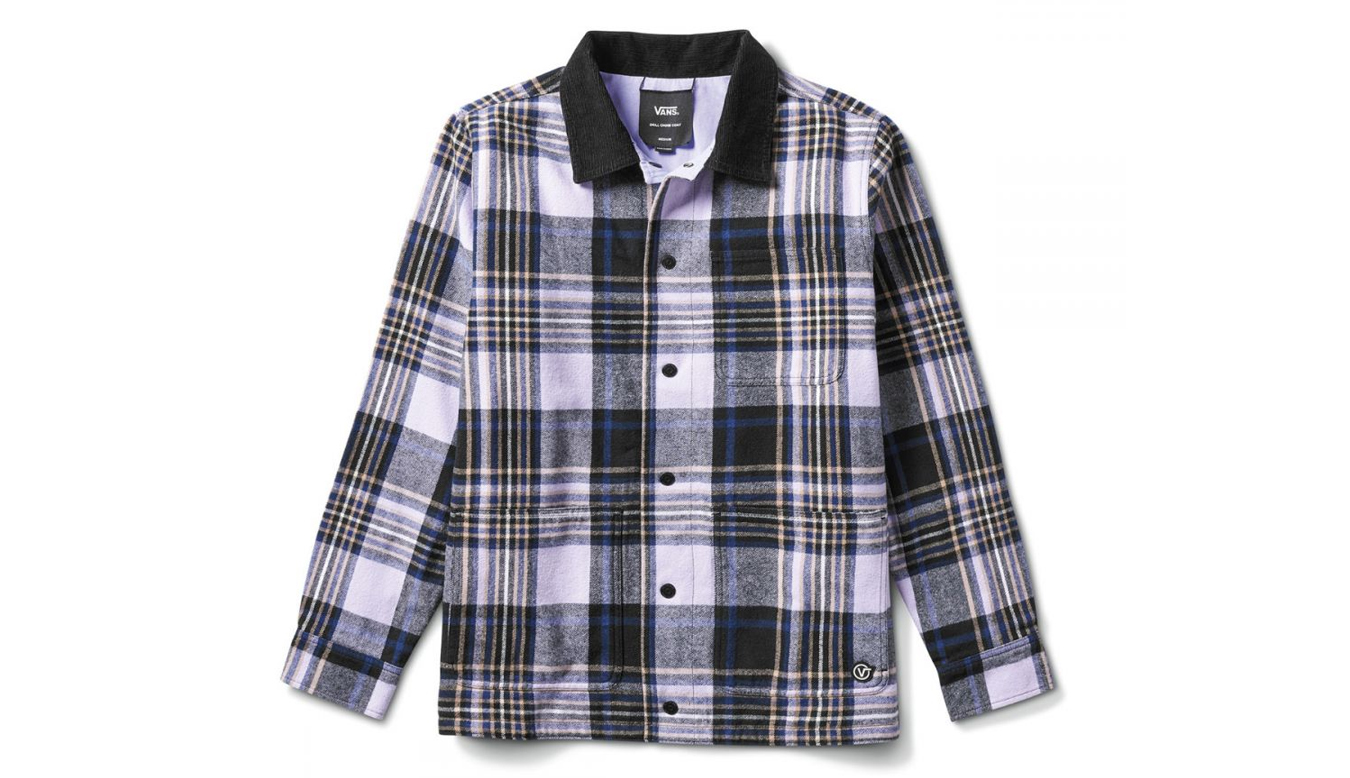 Levně Vans X Anderson Paak Plaid Reversible chore coat MN - Pánské - Košile Vans - Modré - VN0A5FFT4481