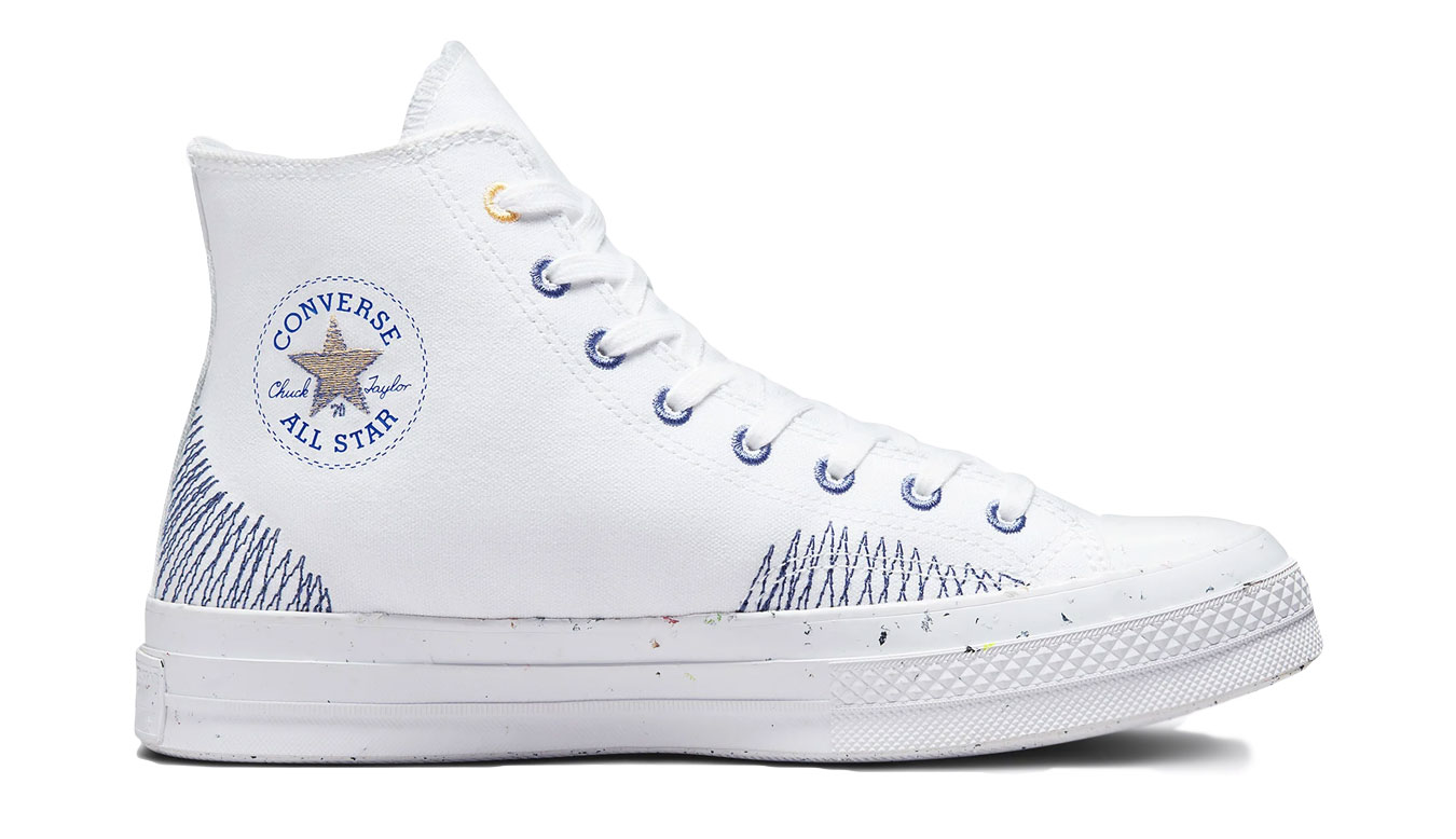 Converse Chuck 70 Stitched White Indigo - Unisex - Tenisky Converse - Bílé - A00408C - Velikost: 39.5