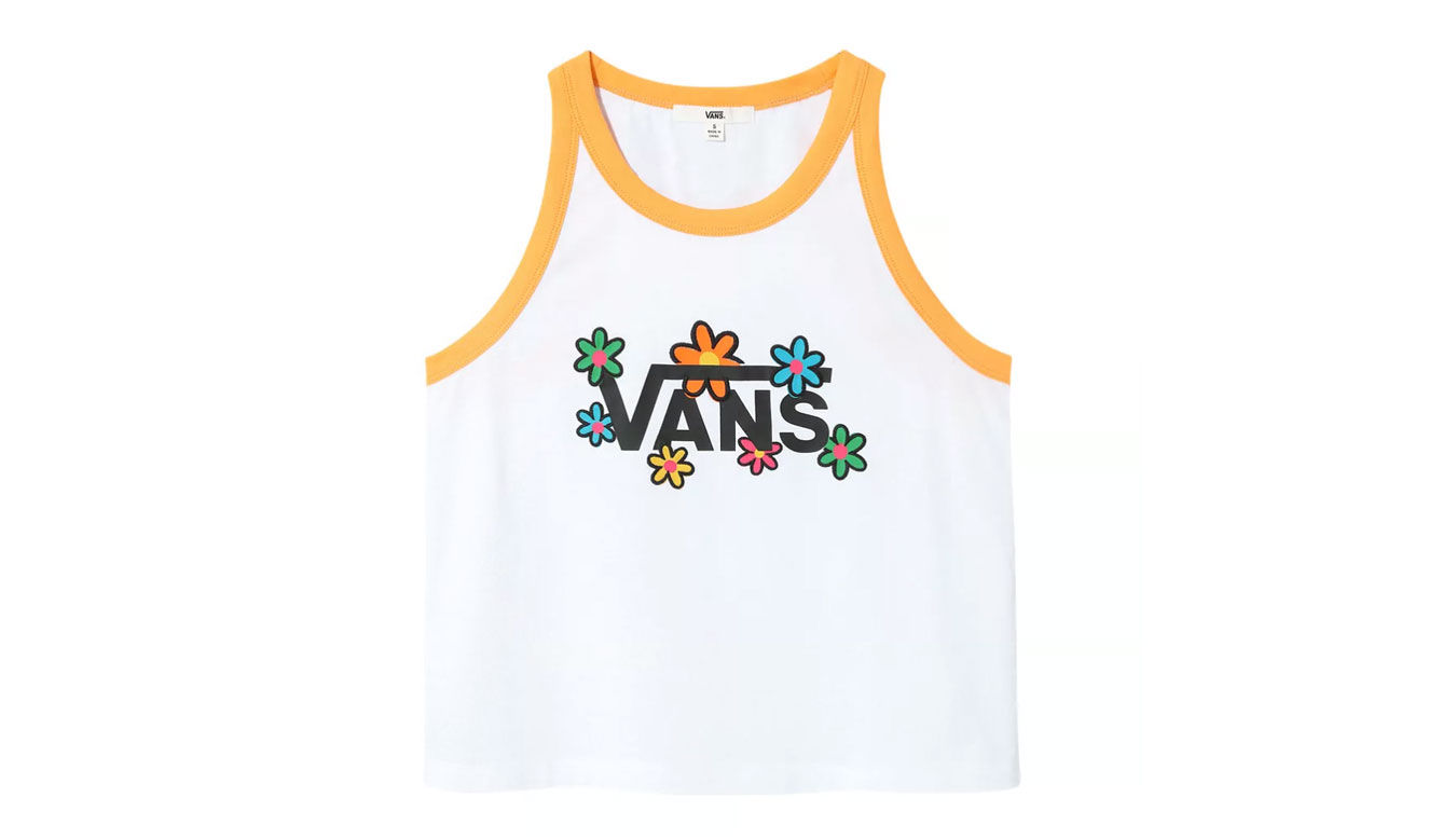 Vans Stacked Floral Tank - Dámské - Triko Vans - Bílé - VN0A4OS6YBY - Velikost: M