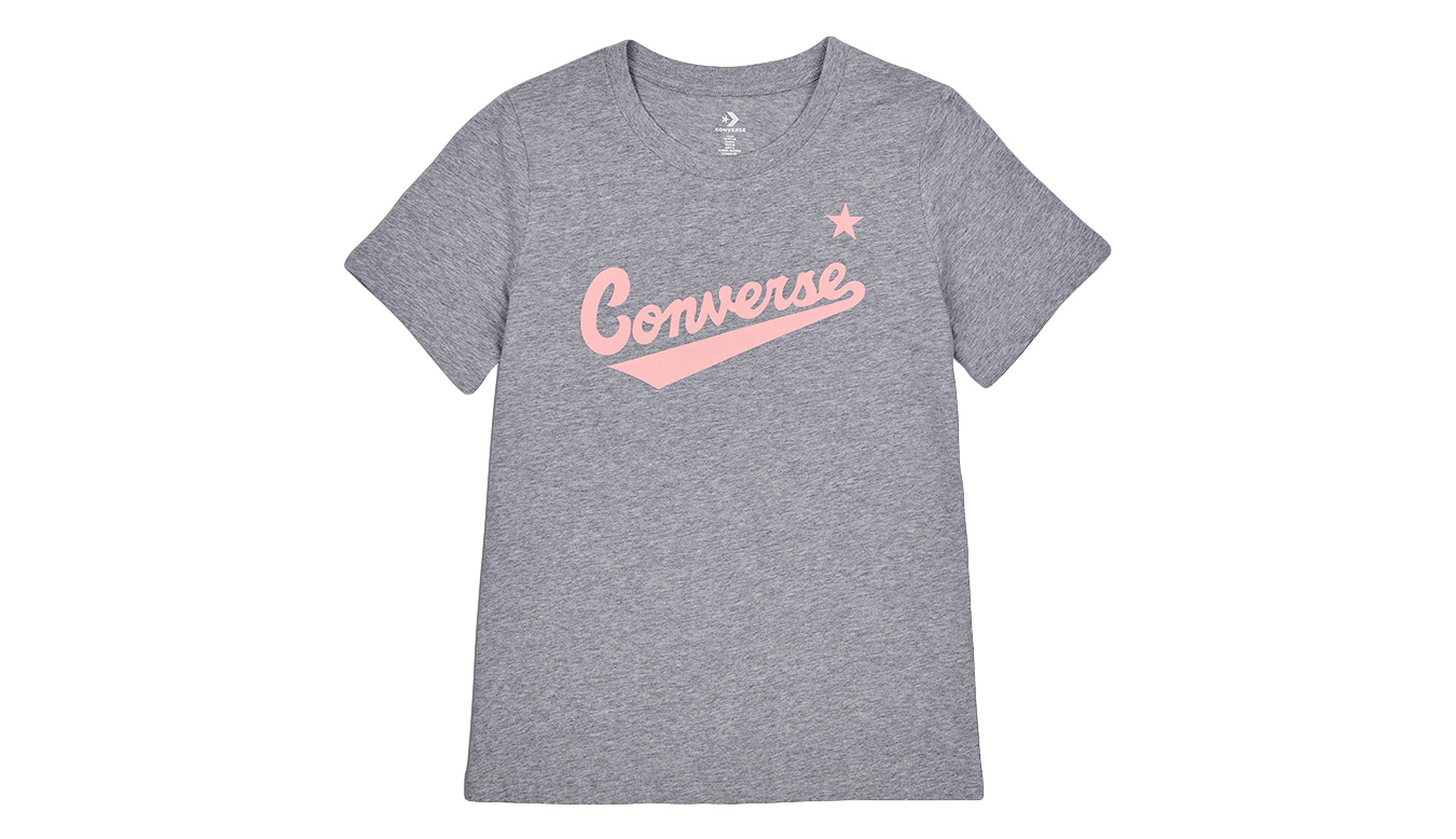 Converse Center Front Nova Classic Tee - Dámské - Triko Converse - Šedé - 10021940-A06 - Velikost: S
