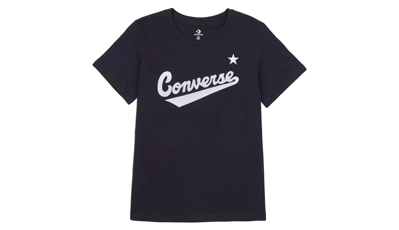 Converse Center Front Nova Classic Tee - Dámské - Triko Converse - Černé - 10021940-A02 - Velikost: S