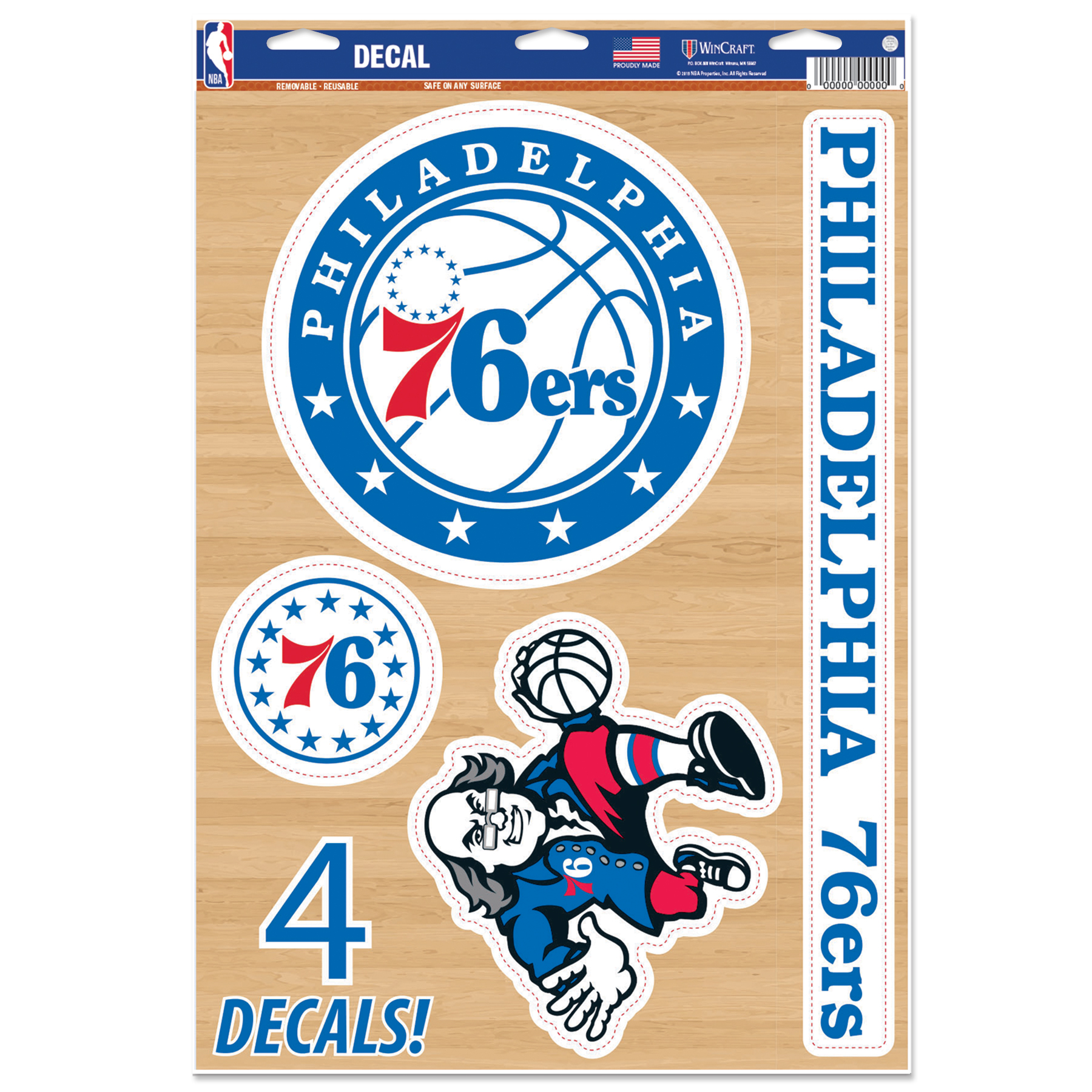 Levně WinCraft NBA 11x17 Philadelphia 76ers Multi-Use Decal - Unisex - Nálepky WinCraft - Modré - 11949115