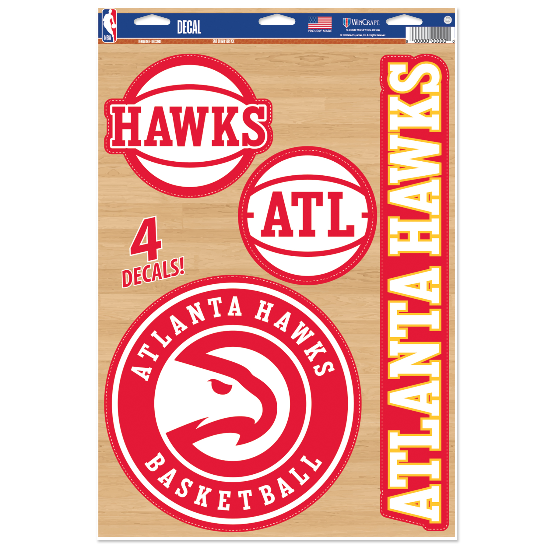 Levně WinCraft NBA 11x17 Atlanta Hawks Multi-Use Decal - Unisex - Nálepky WinCraft - Červené - 12768120