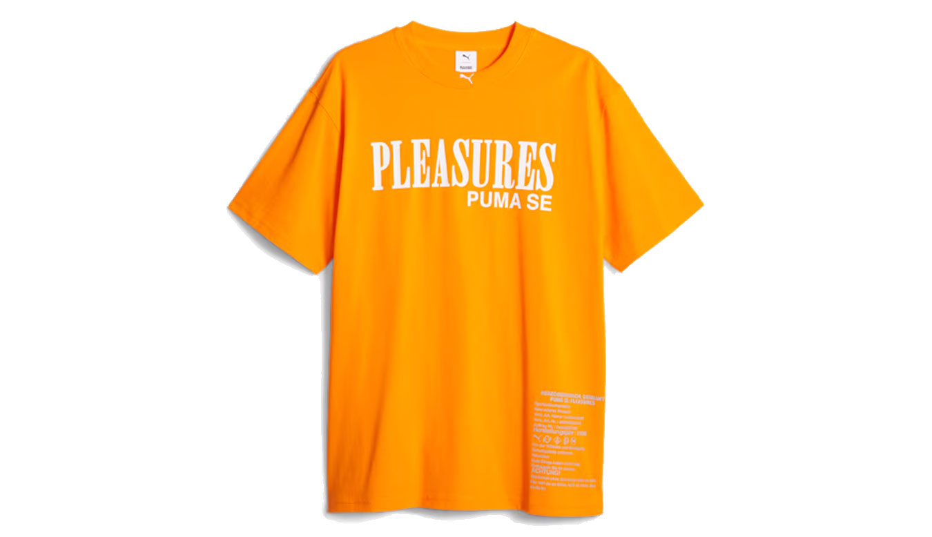 Puma x PLEASURES Typo Tee - Pánské - Triko Puma - Oranžové - 620878-73 - Velikost: XL