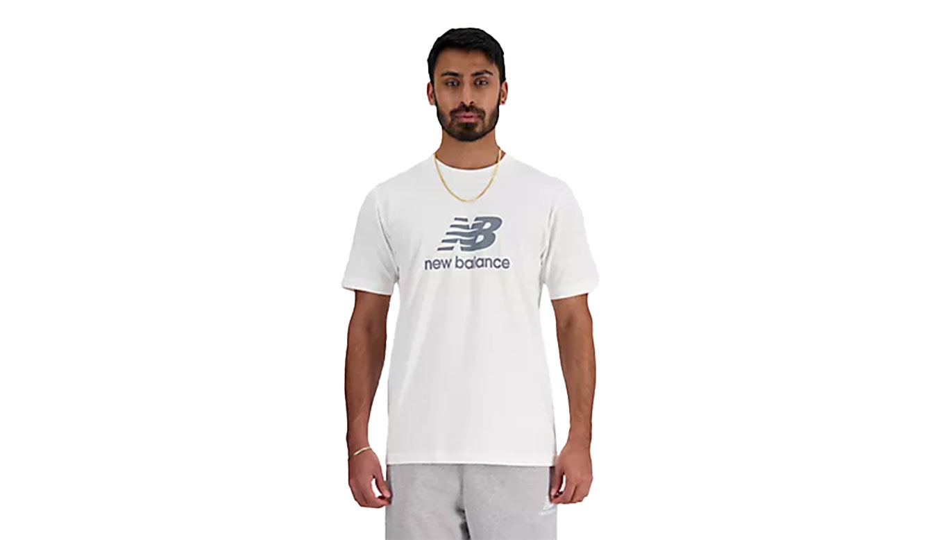 New Balance Sport Essentials Logo T-Shirt - Pánské - Triko New Balance - Bílé - MT41502WT - Velikost: XXL