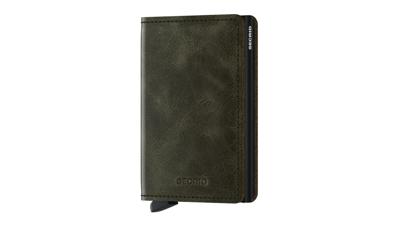Secrid Slimwallet Vintage Olive Black - Unisex - Doplněk Secrid - Černé - SV-Olive-Black - Velikost: UNI