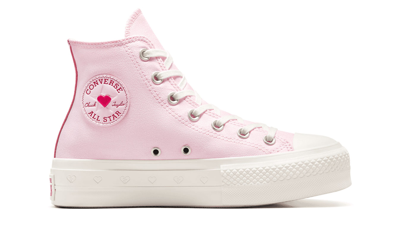 Converse Chuck Taylor All Star Lift Platform Valentine's Day - Dámské - Tenisky Converse - Růžové - A13652C - Velikost: 37.5