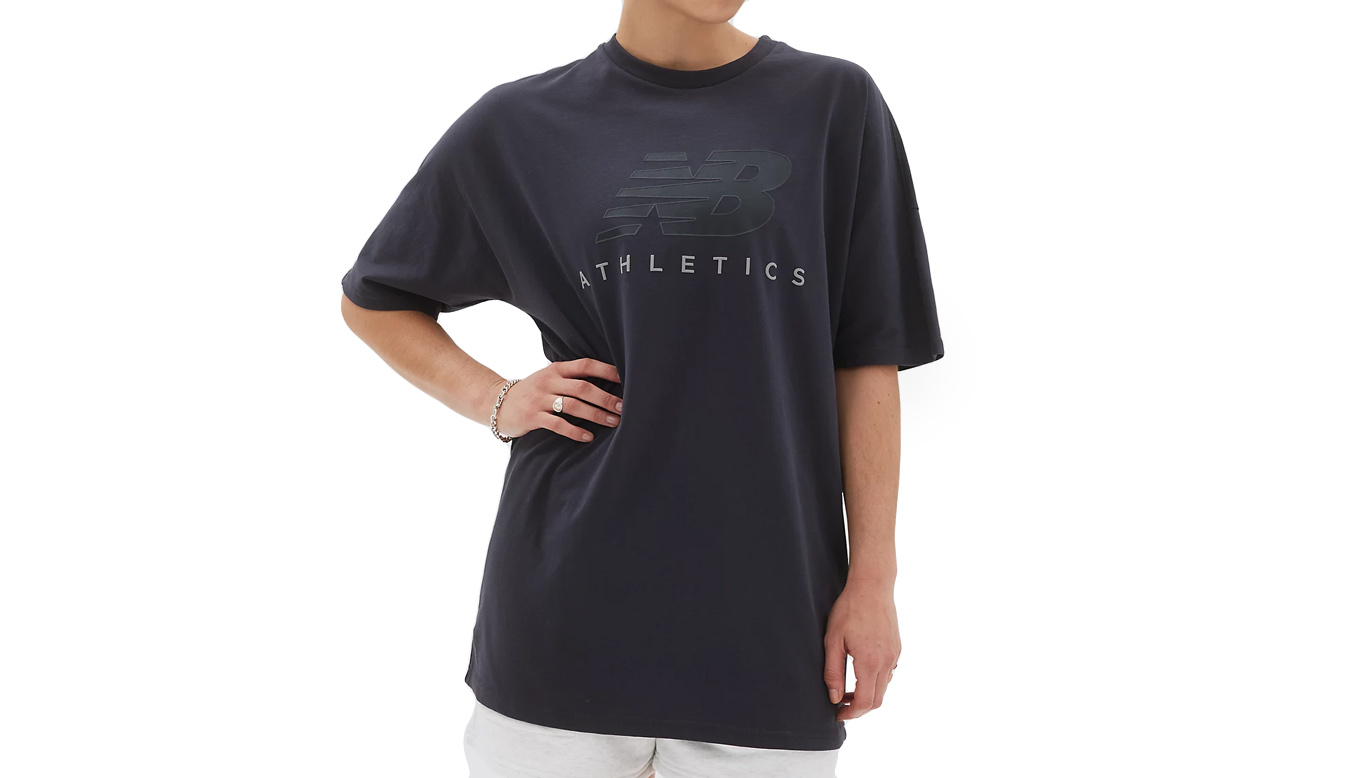 Levně New Balance Athletics Oversized Tee - Dámské - Triko New Balance - Šedé - WT23503PHM