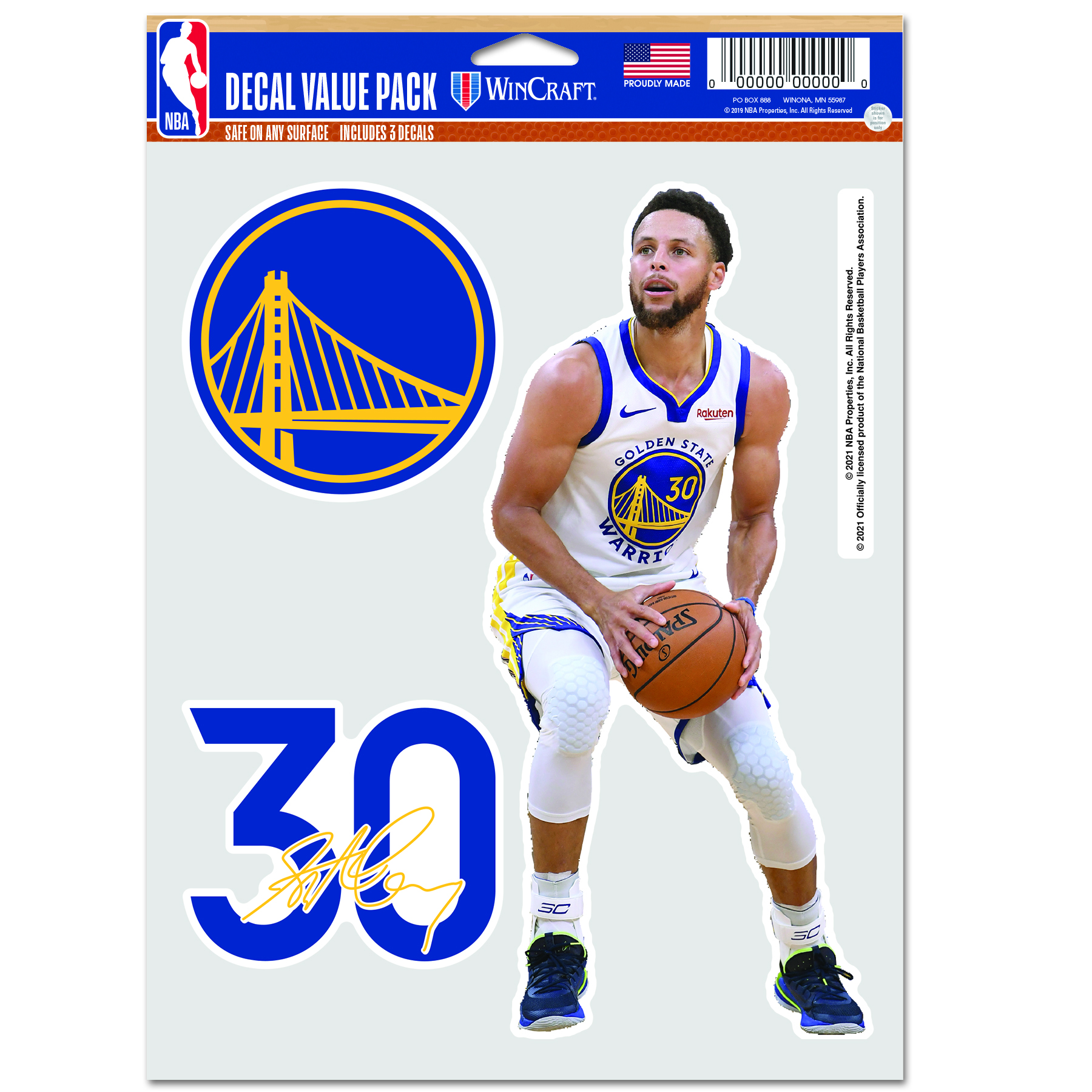 Levně WinCraft NBA Stephen Curry Golden State Warriors Multi Use Decal - Unisex - Nálepky WinCraft - Vícebarevné - 34438321