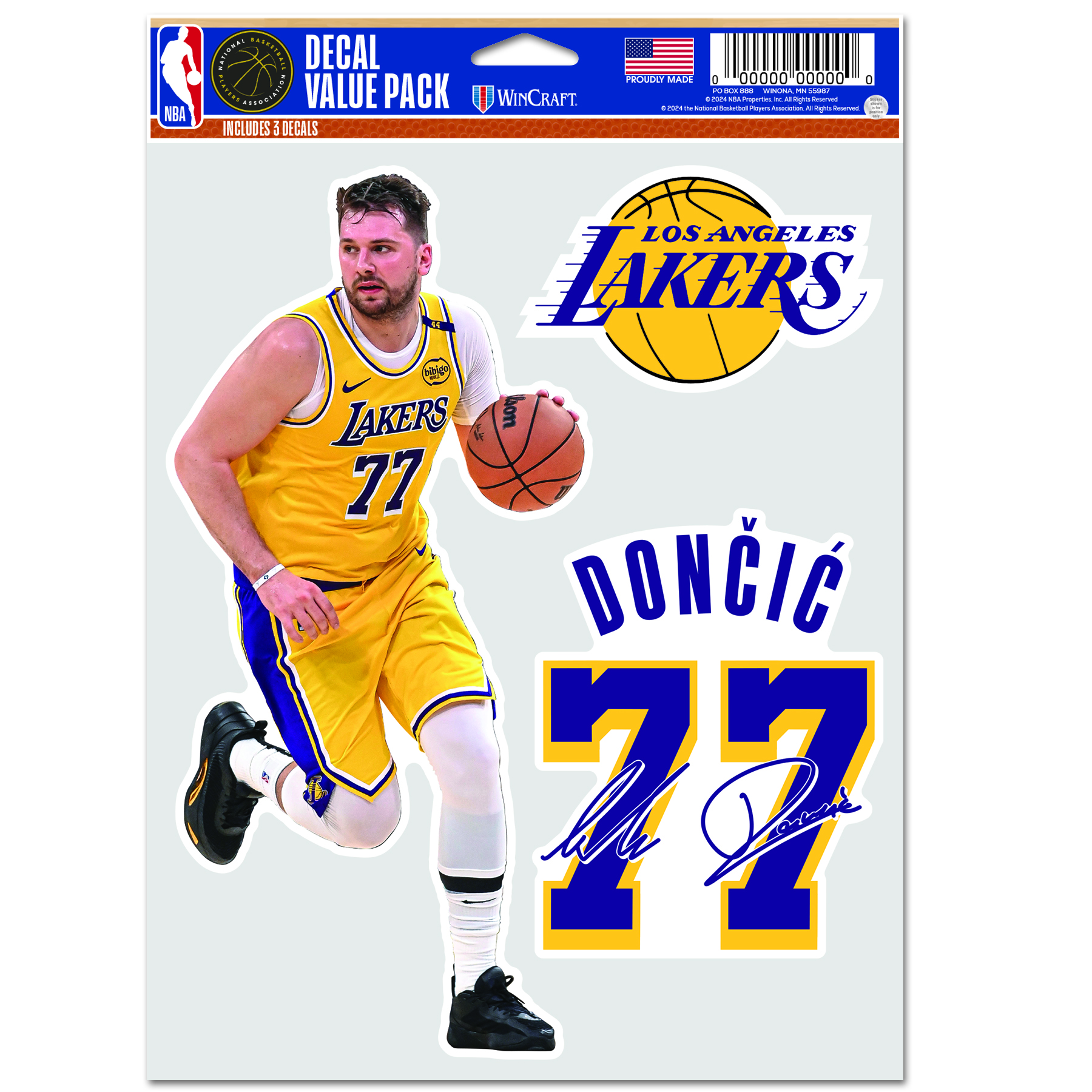 Levně WinCraft NBA Luka Doncic Los Angeles Lakers Multi Use Decal - Unisex - Nálepky WinCraft - Vícebarevné - 34444325