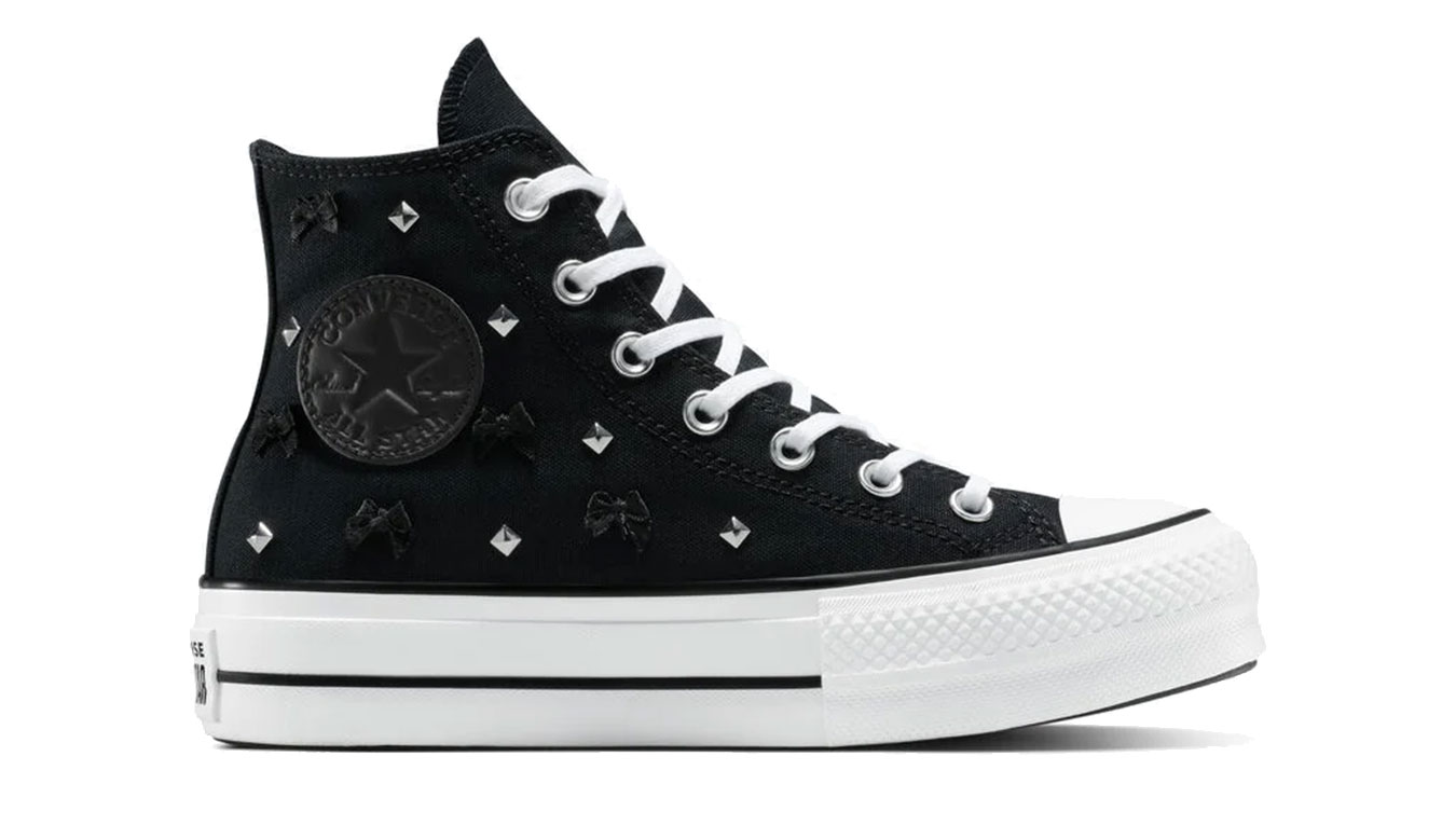Converse Chuck Taylor All Star Lift Platform Bows & Studs - Dámské - Tenisky Converse - Černé - A14531C - Velikost: 38