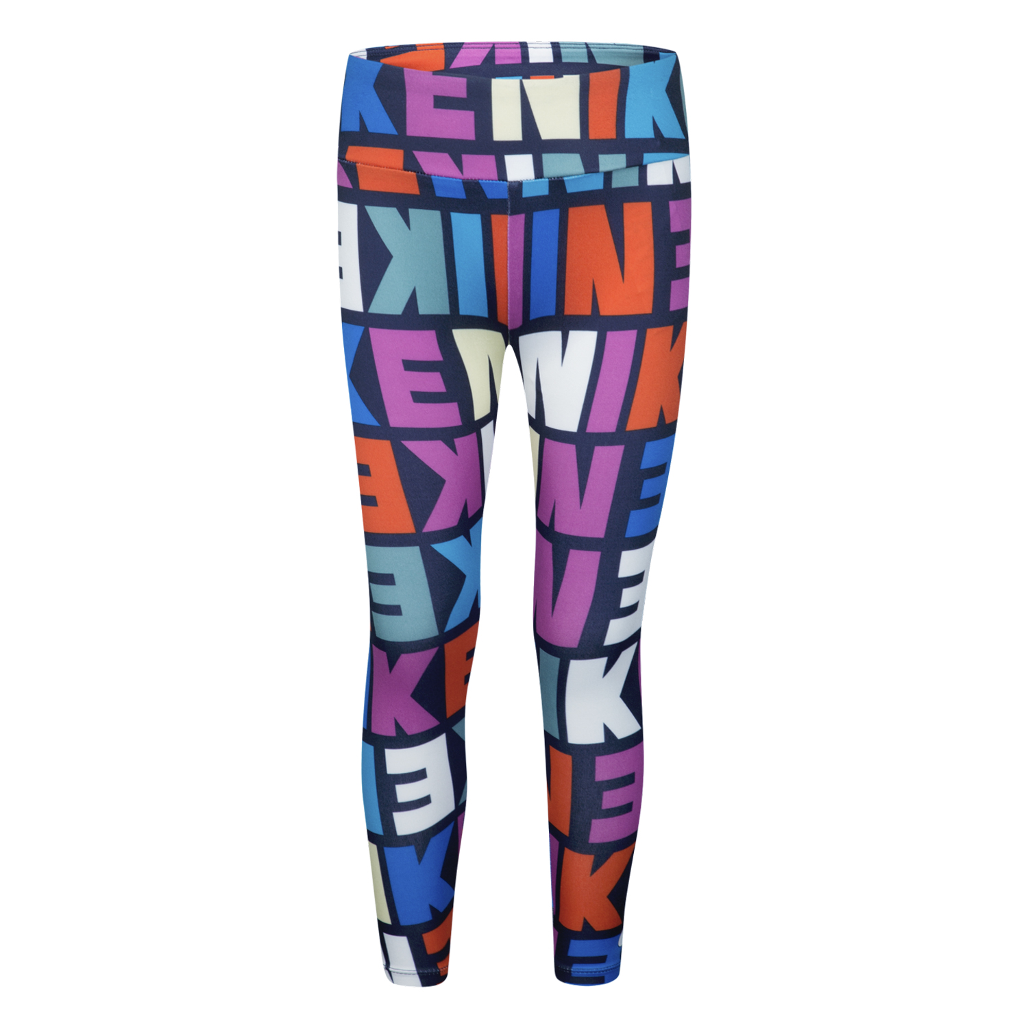 Nike Girls Block Print AOP Leggings Obsidian - Dětské - Legíny Nike - Vícebarevné - 36K674-695 - Velikost: 6