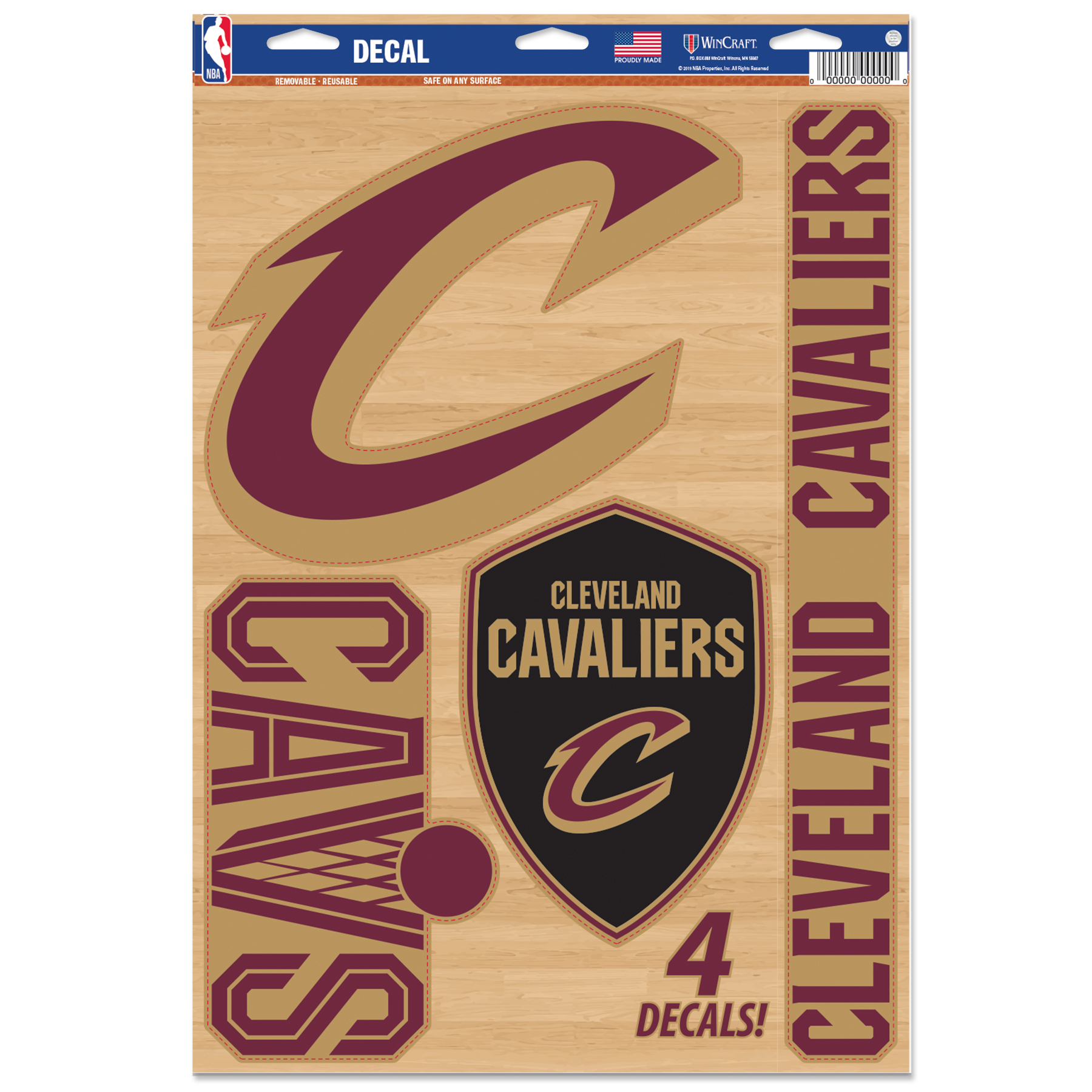 Levně WinCraft NBA 11x17 Cleveland Cavaliers Multi-Use Decal - Unisex - Nálepky WinCraft - Červené - 37517022