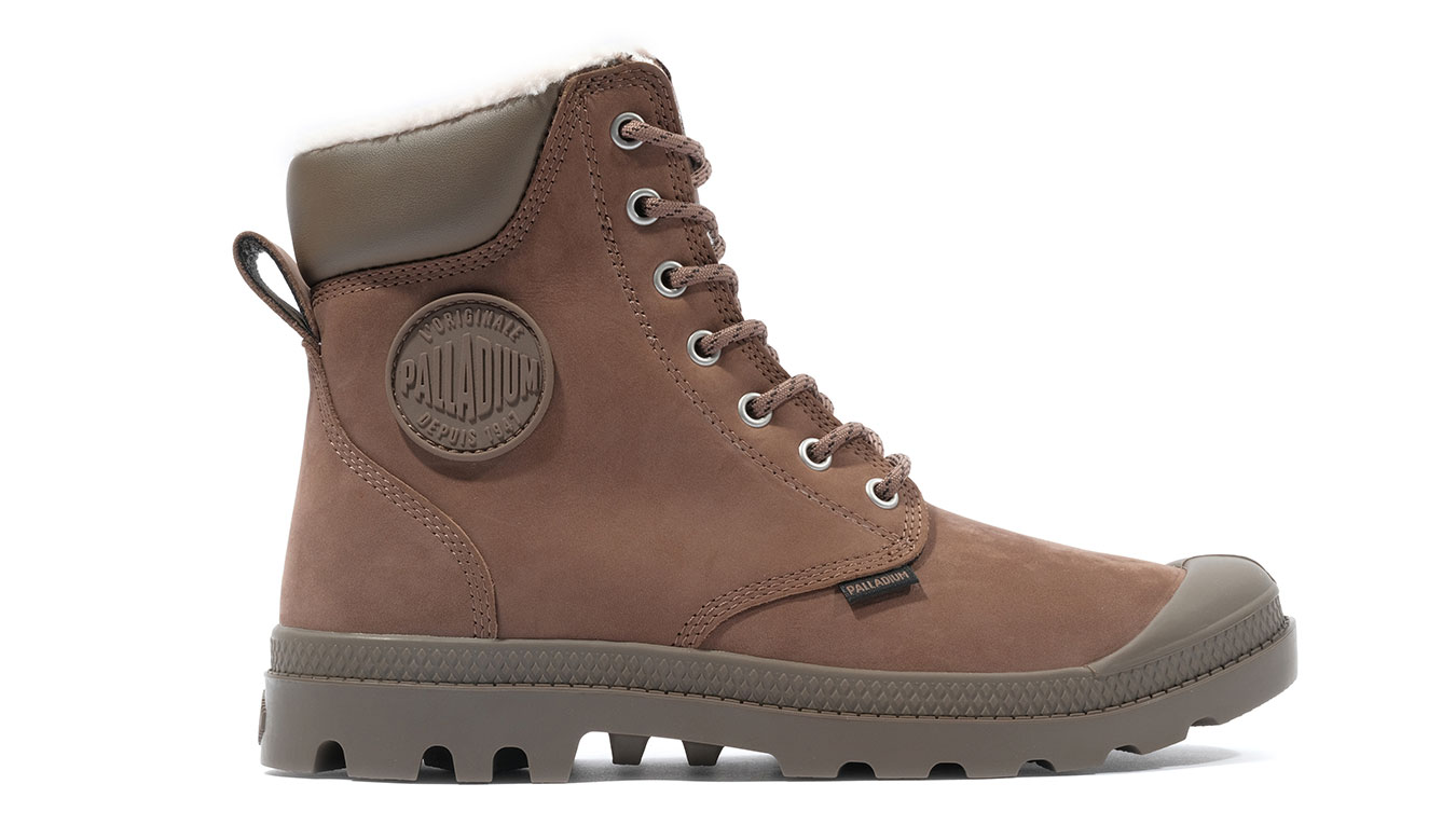 Palladium Pampa Sport Cuff Waterproof Shearling - Unisex - Tenisky Palladium - Hnědé - 72992-222-M - Velikost: 44