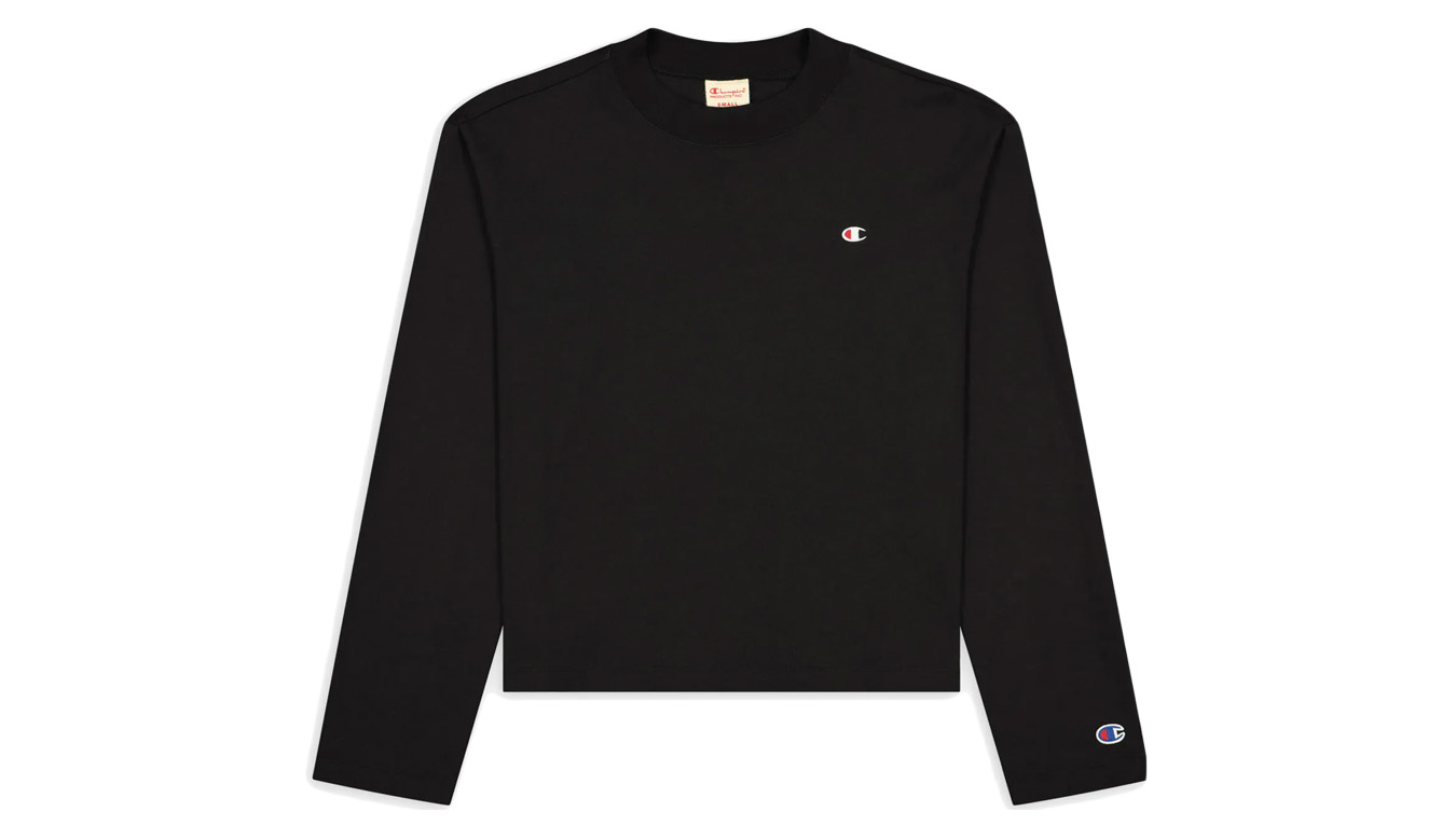 Champion Long Sleeve Jersey Top - Dámské - Triko Champion - Černé - 114235-KK001 - Velikost: S