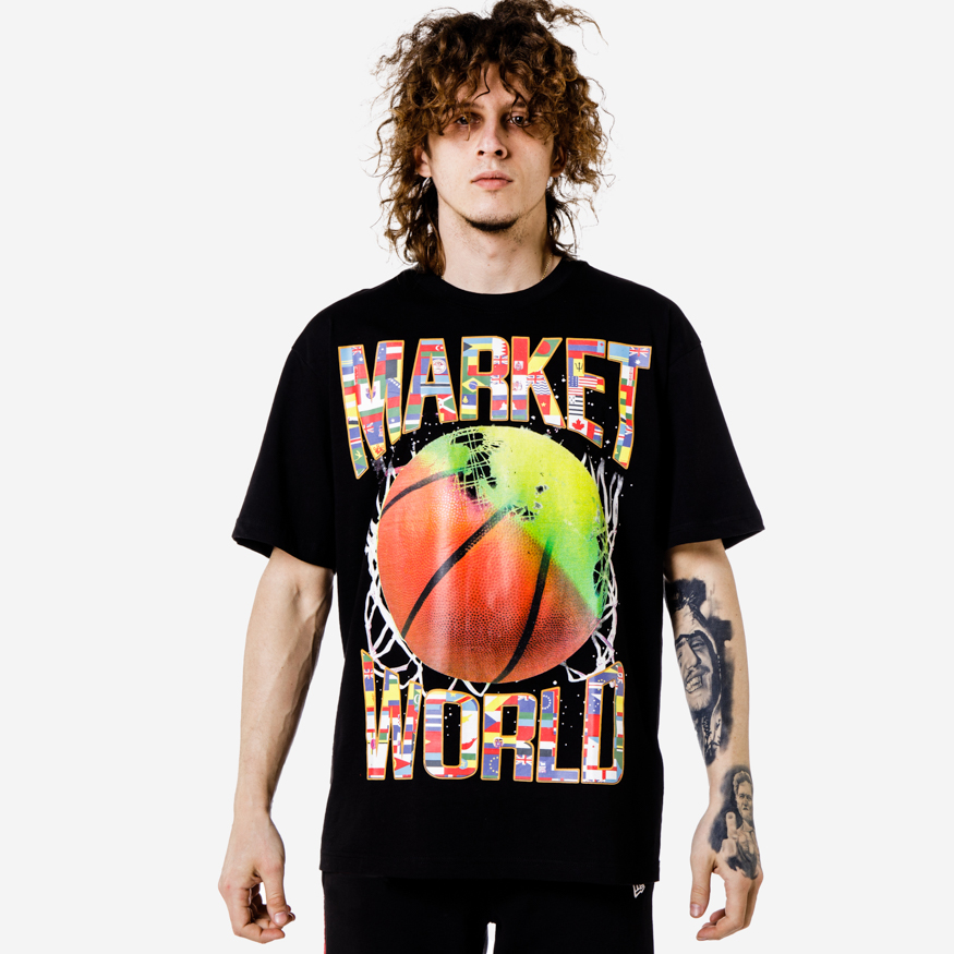 Levně Market The Games Bring Us Together T-shirt(B-Ball) Black - Pánské - Triko MARKET - Černé - 399000639/0001