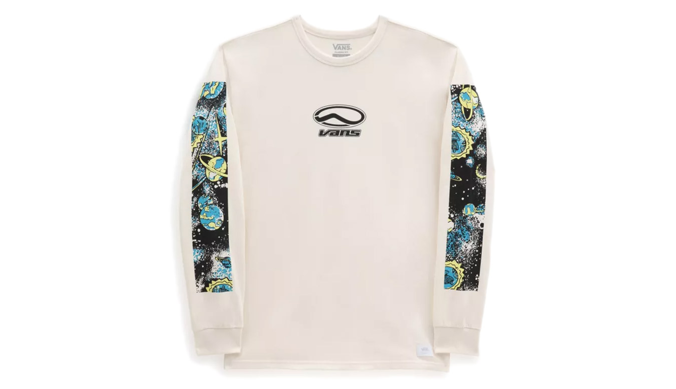Vans Anaheim Space Galaxy L/S - Pánské - Triko Vans - Bílé - VN0007VD3KS - Velikost: XL