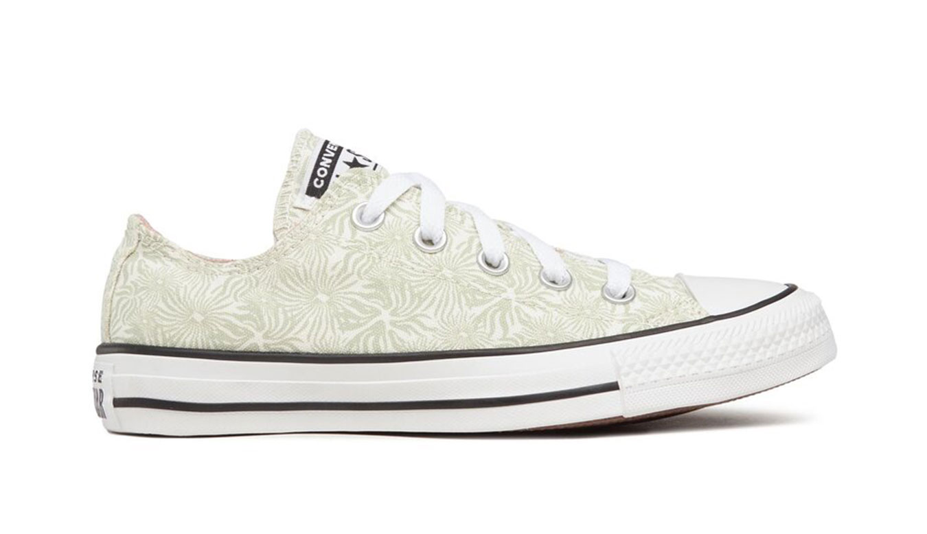 Converse Chuck Taylor All Star Floral Ox - Dámské - Tenisky Converse - Zelené - A02887C - Velikost: 36.5