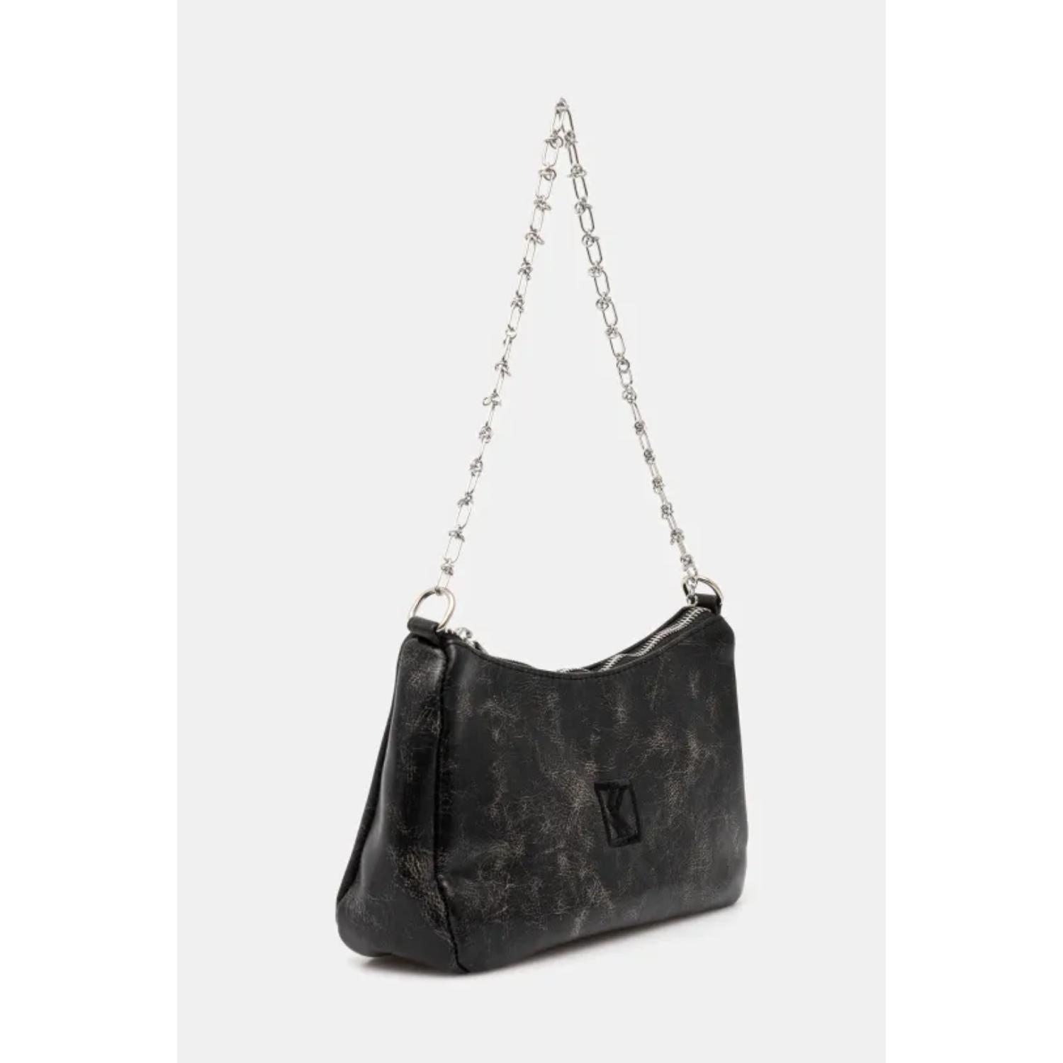 Karl Kani Og Crackle Pu Knot Chain Shoulder Bag - Unisex - bag Karl Kani - Černé - 41020021 - Velikost: UNI