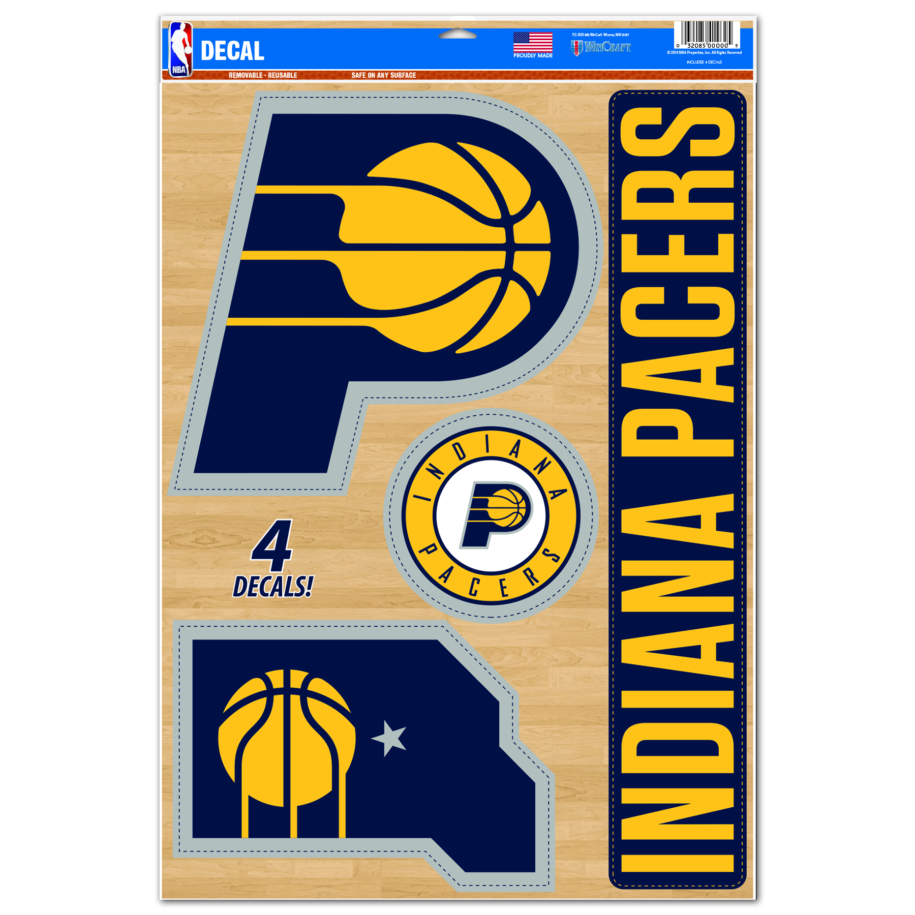 Levně WinCraft NBA 11x17 Indiana Pacers Multi-Use Decal - Unisex - Nálepky WinCraft - Černé - 42567018
