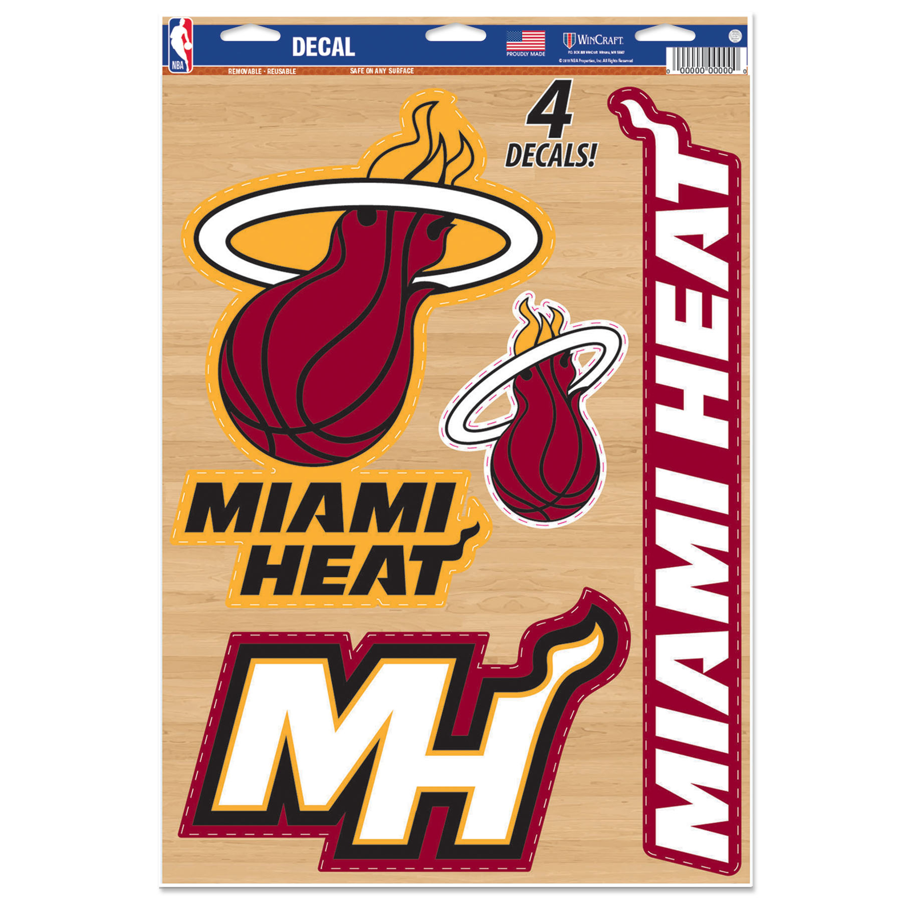 Levně WinCraft NBA 11x17 Miami Heat Multi-Use Decal - Unisex - Nálepky WinCraft - Červené - 42578014