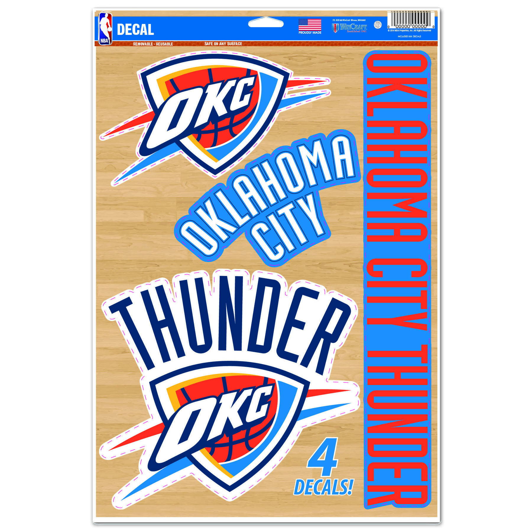 Levně WinCraft NBA 11x17 Oklahoma City Thunder Multi-Use Decal - Unisex - Nálepky WinCraft - Vícebarevné - 43232014