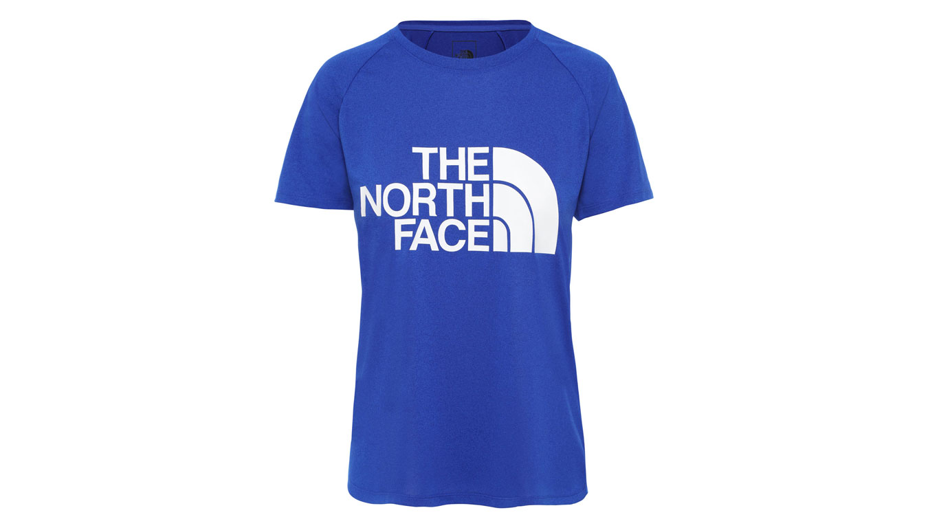 The North Face W Graphic Play Hard slim Fit Tee - Dámské - Triko The North Face - Modré - NF0A3YHKDW4 - Velikost: S