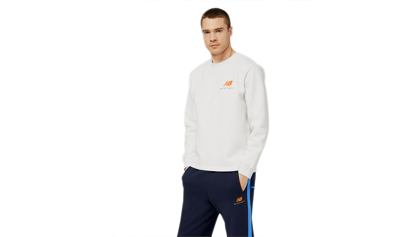 Levně New Balance Hoops Abstract Crew - Pánské - Triko New Balance - Šedé - MT23586SAH