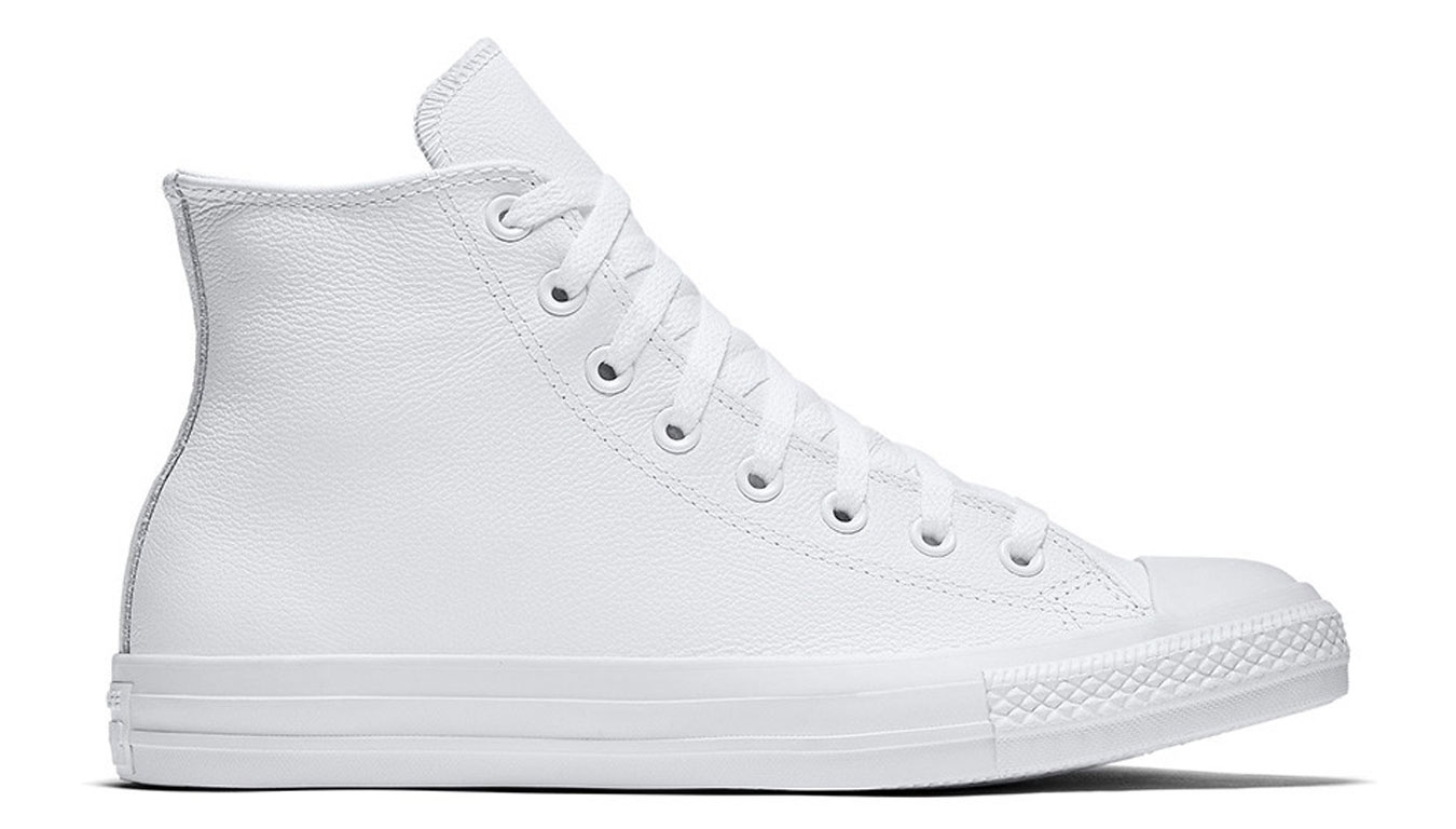 Converse Chuck Taylor All Star Mono Leather White - Dětské - Tenisky Converse - Bílé - 1T406 - Velikost: 35
