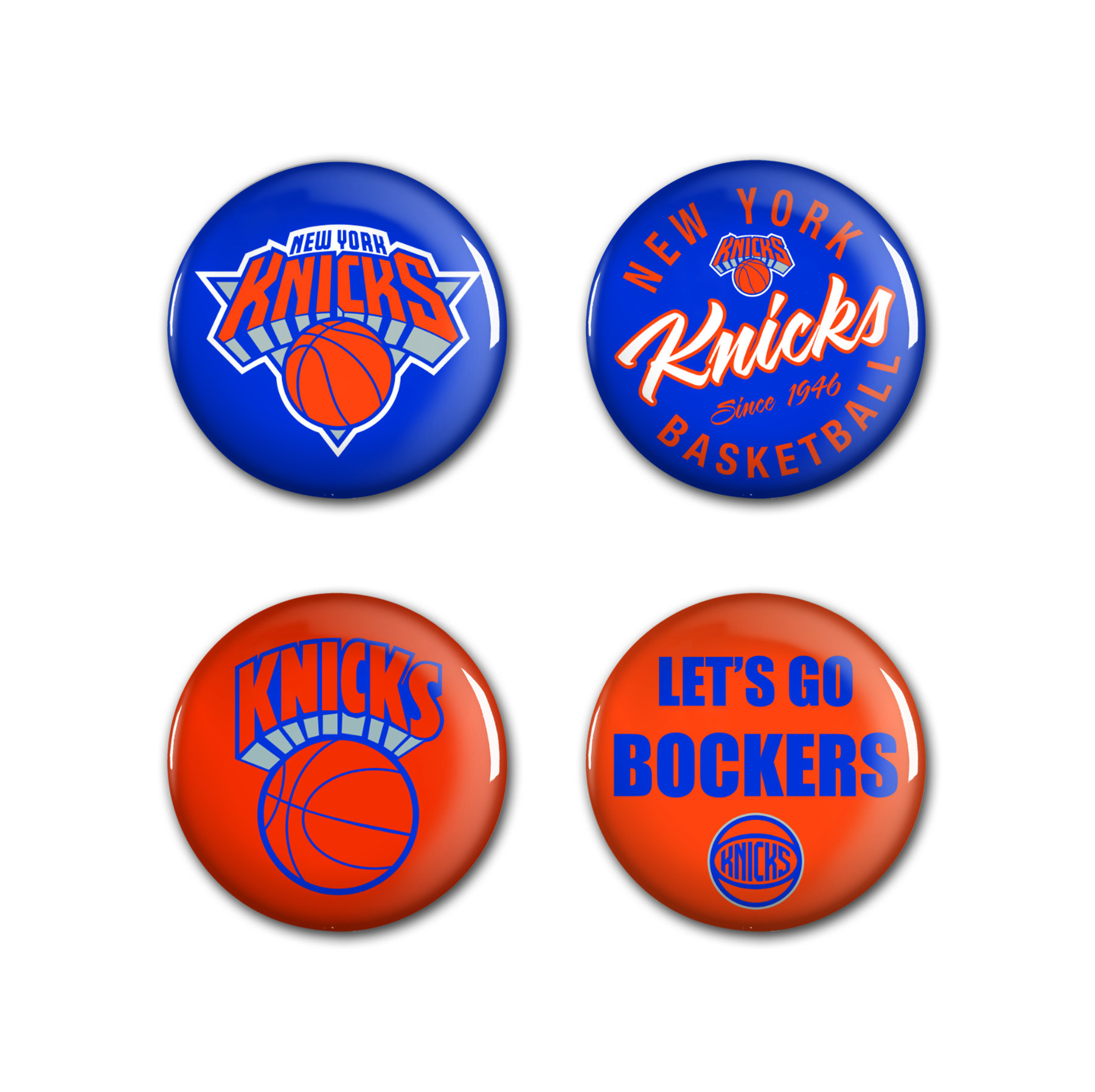 Levně WinCraft NBA New York Knicks Button 4 Pack - Unisex - Odznaky WinCraft - Modré - 54237116