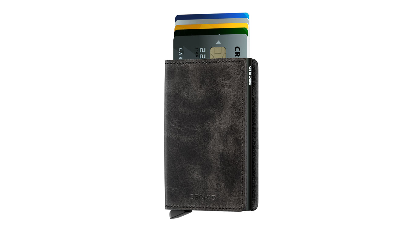 Secrid Slimwallet Vintage Black - Unisex - Doplněk Secrid - Černé - SV-BLACK - Velikost: UNI