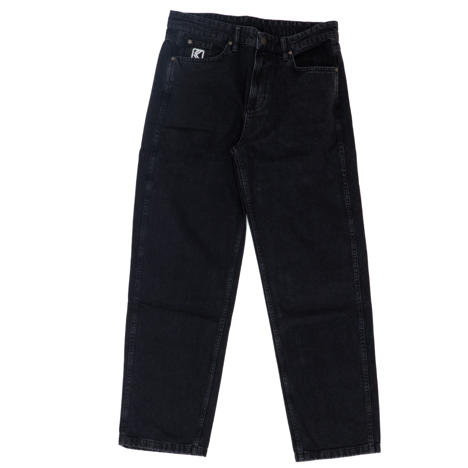 Levně Karl Kani Small Signature Baggy Five Pocket Denim Vintage Black - Pánské - Kalhoty Karl Kani - Černé - 6000500