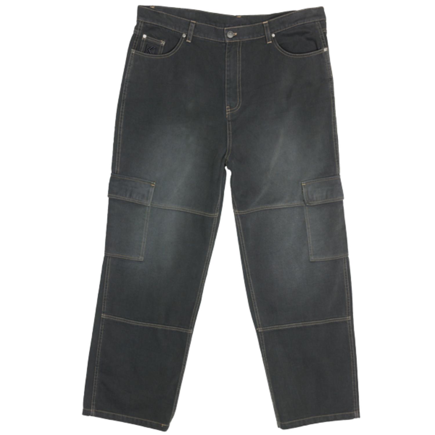 Karl Kani Og Washed Cargo Pants Anthracite - Pánské - Kalhoty Karl Kani - Černé - 60020044 - Velikost: L