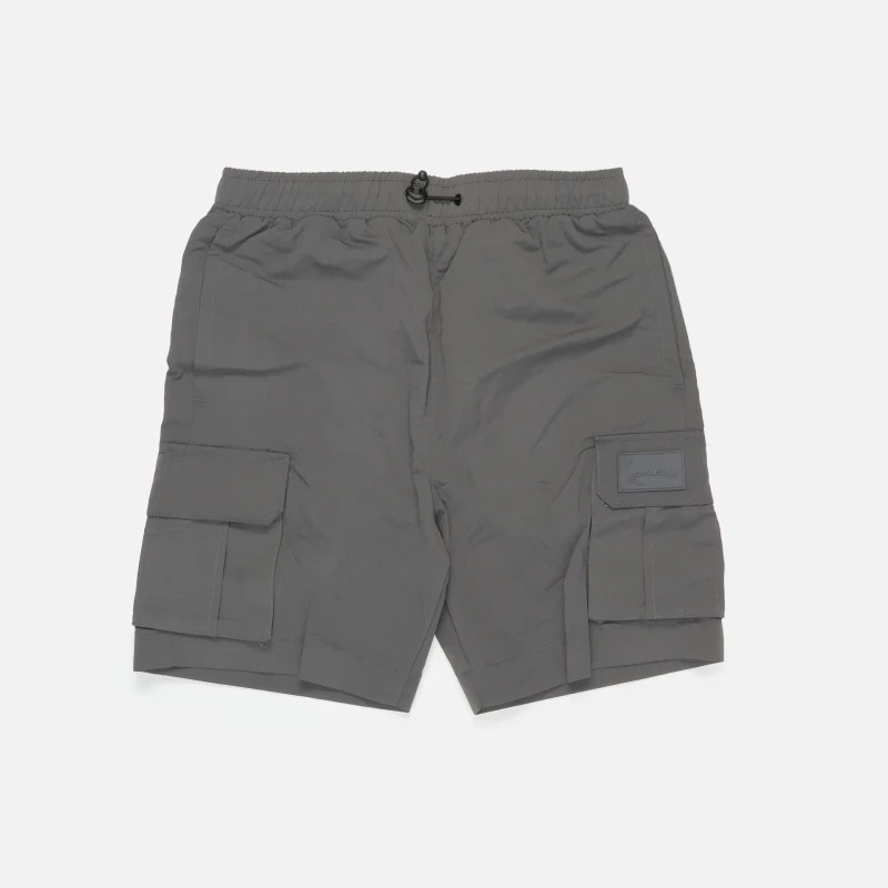 Karl Kani Rubber Signature Cargo Shorts Anthracite - Pánské - Kraťasy Karl Kani - Šedé - 6013396 - Velikost: S