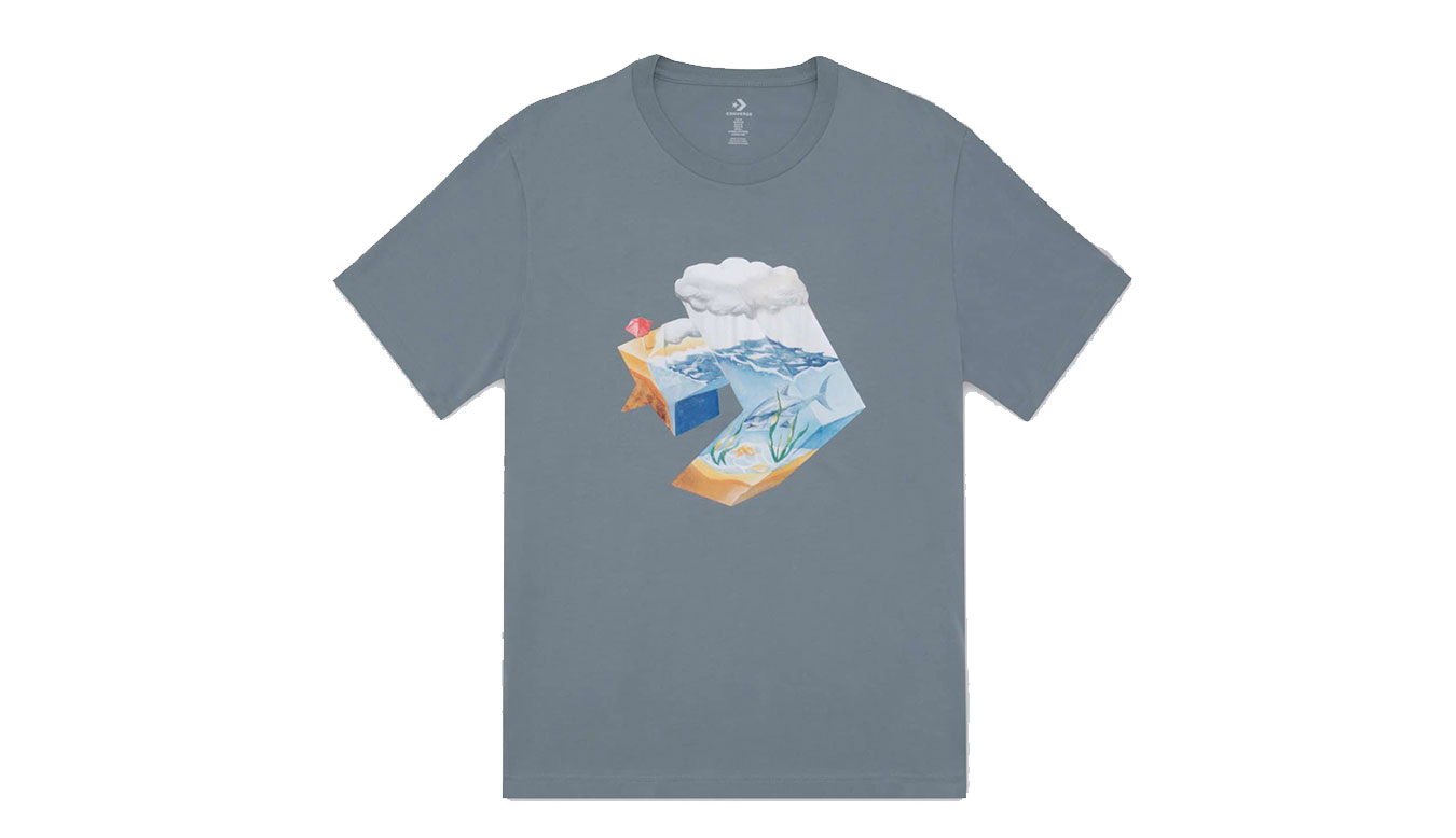 Levně Converse Star Chevron Ocean T-Shirt - Pánské - Triko Converse - Modré - 10024746-A03