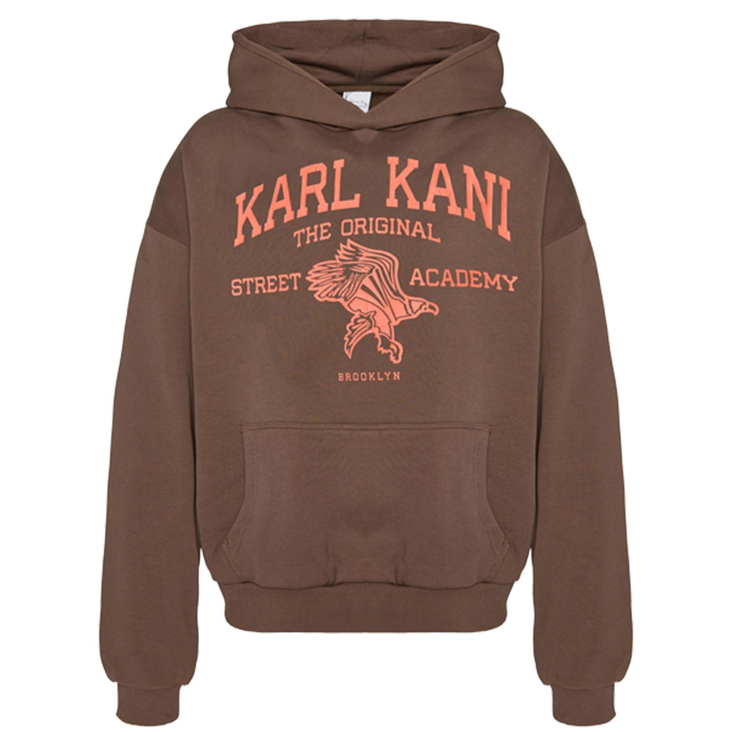 Karl Kani Street Academy Washed Os Hoodie Dark Brown - Pánské - Mikina Karl Kani - Hnědé - 60210105 - Velikost: XL