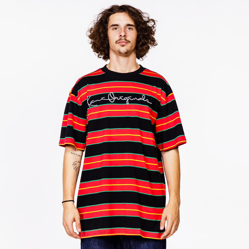 Karl Kani Originals Stripe Tee Red / Black / Green - Pánské - Triko Karl Kani - Vícebarevné - 6030928 - Velikost: S