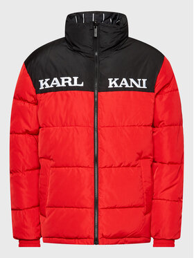 Karl Kani Retro Block Reversible Puffer Jacket Red/Black/White - Pánské - Bunda Karl Kani - Červené - 6076823 - Velikost: S