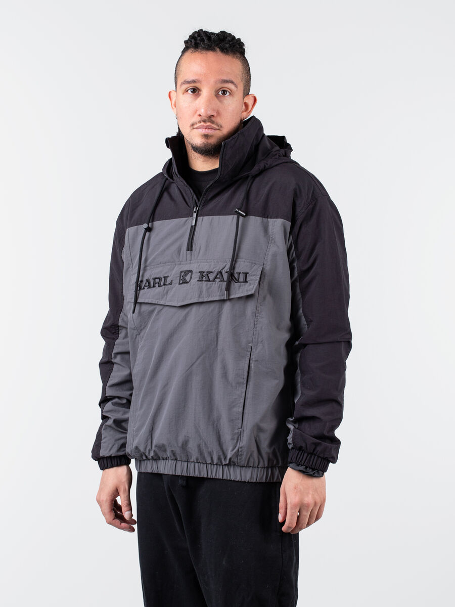 Karl Kani Retro Split Windbreaker Anthracite/Black - Pánské - Bunda Karl Kani - Černé - 6084115 - Velikost: S