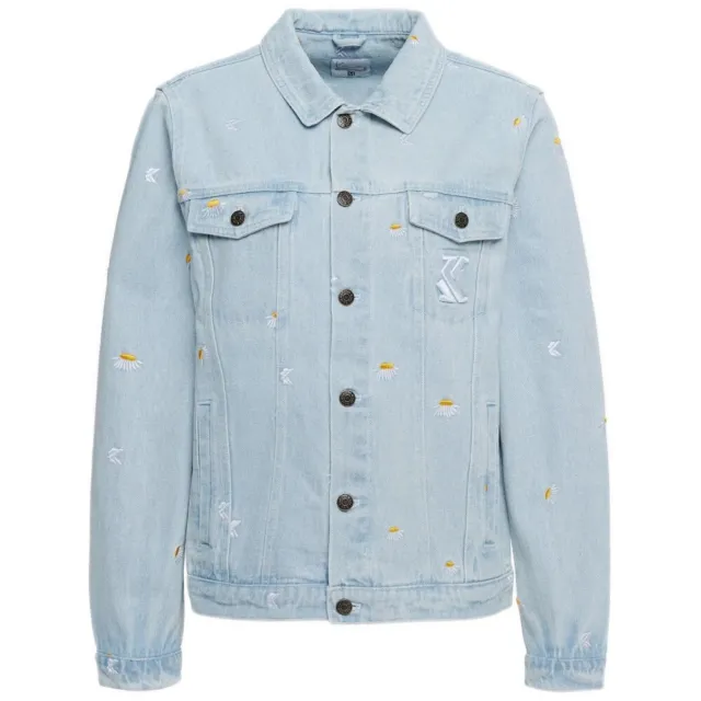 Levně Karl Kani OG Daisy Denim Trucker Jacket Bleached Blue - Pánské - Bunda Karl Kani - Modré - 6087159