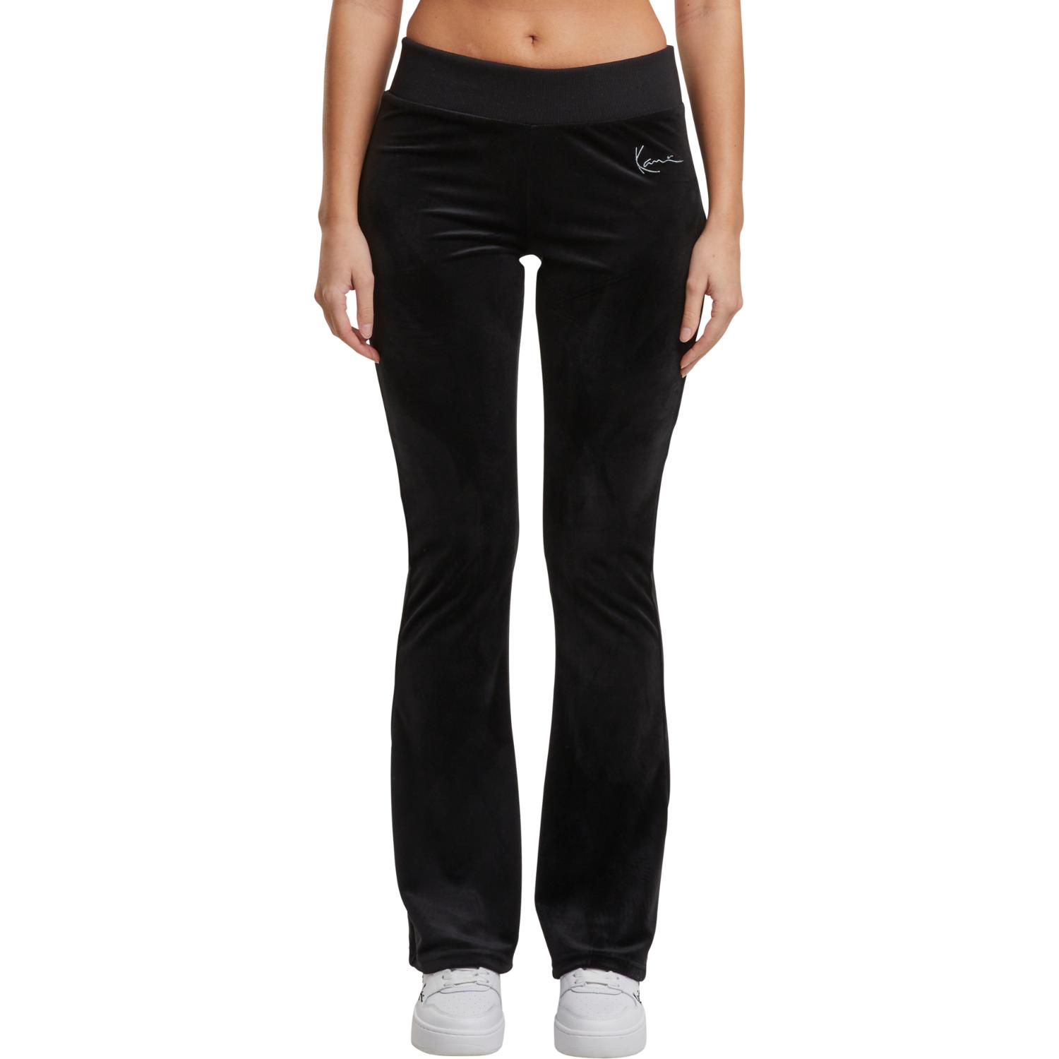Karl Kani Signature Rhinestone Velours Trackpants - Dámské - Kalhoty Karl Kani - Černé - 61040069 - Velikost: XS