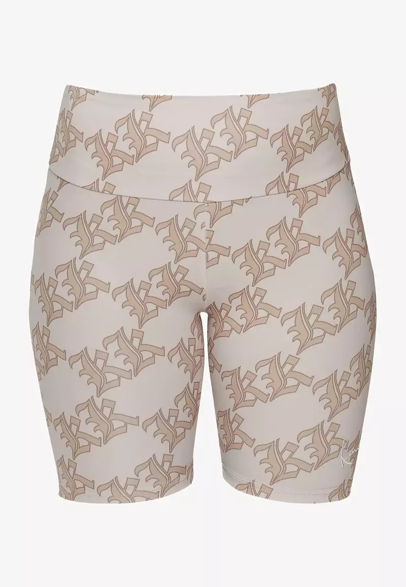 Karl Kani Small Signature Women Old English Biker Shorts Light Sand - Pánské - Kraťasy Karl Kani - Hnědé - 6113021 - Velikost: XS