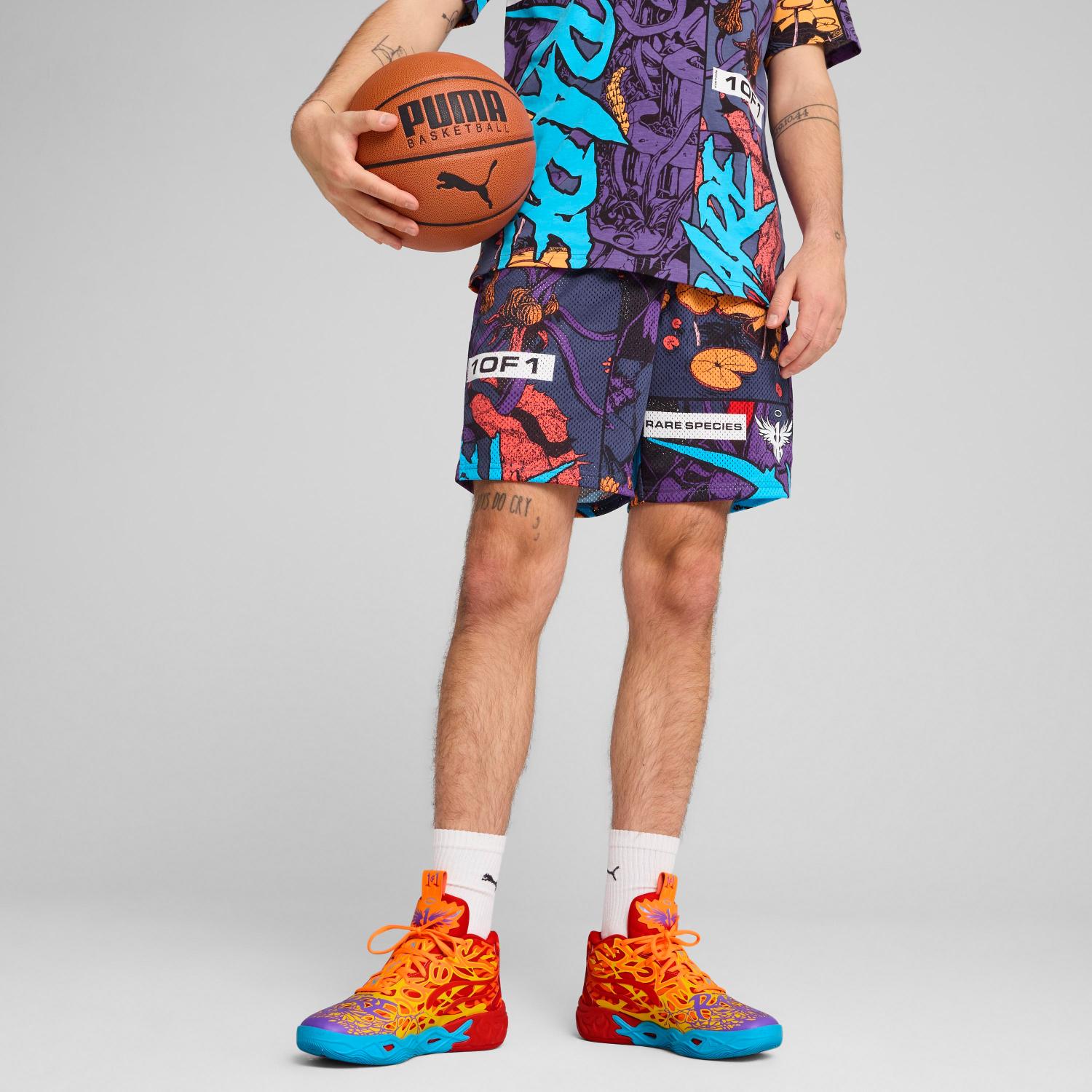 Puma x LaMelo Phoenix Blue Crystal Shorts - Pánské - Kraťasy Puma - Modré - 630689-01 - Velikost: 2XL