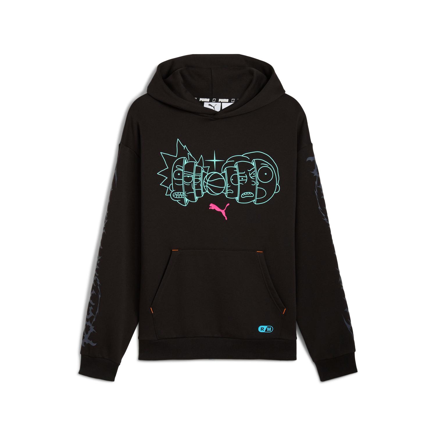 Puma Hoops x Rick and Morty Hoodie - Pánské - Mikina Puma - Černé - 633094-01 - Velikost: 2XL
