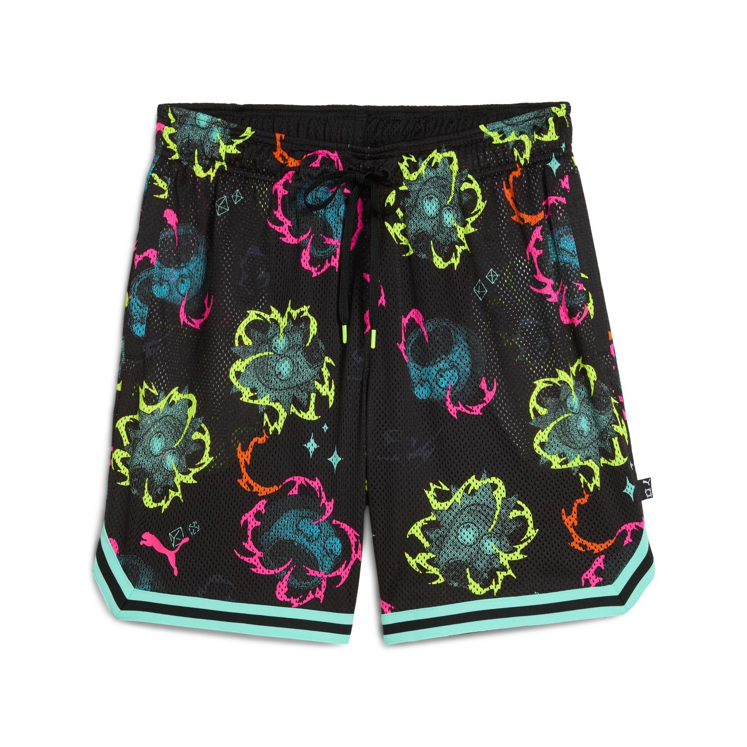 Puma Hoops x Rick and Morty Shorts - Pánské - Kraťasy Puma - Černé - 633096-01 - Velikost: 2XL