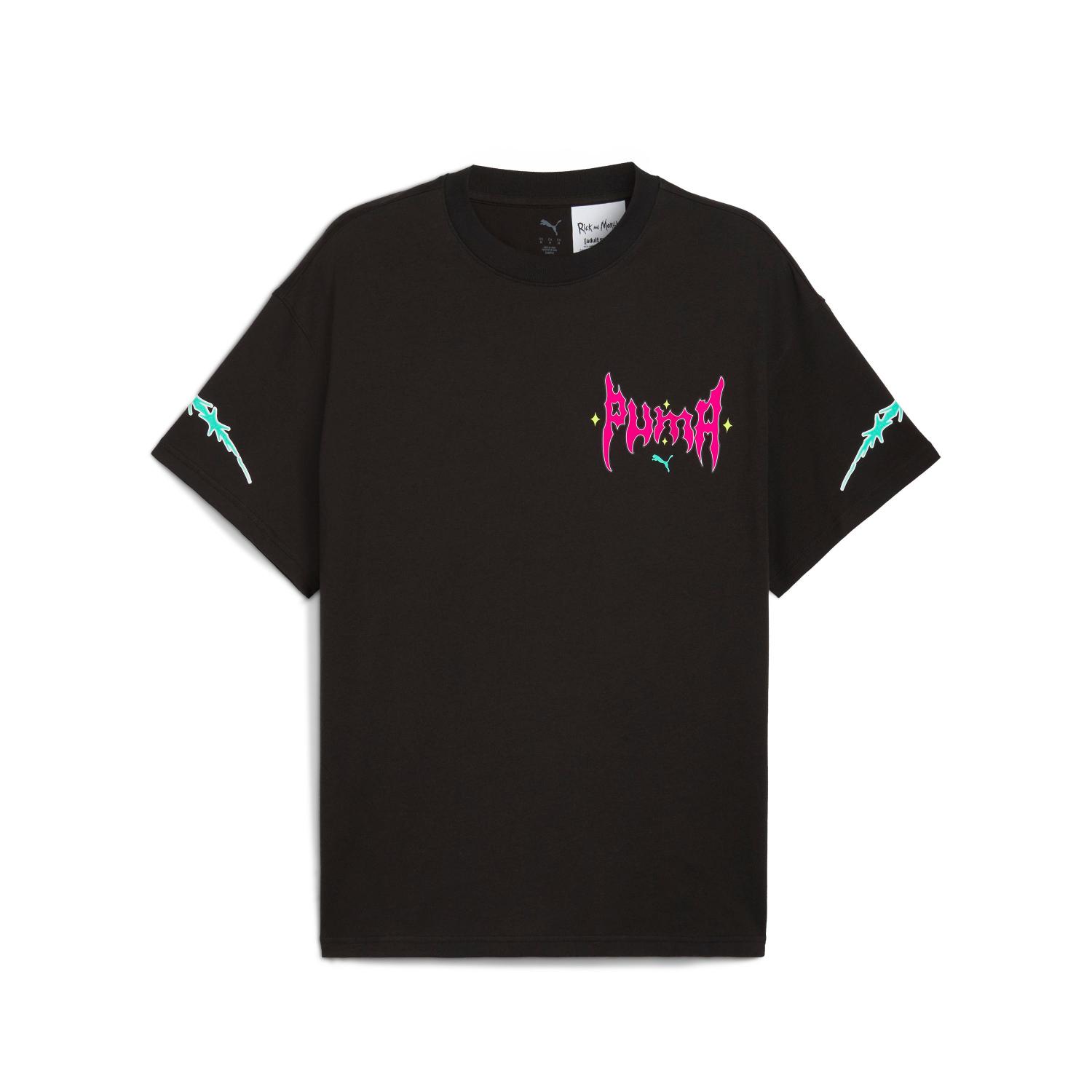 Puma Hoops x Rick and Morty Tee Black - Pánské - Triko Puma - Černé - 633097-01 - Velikost: L