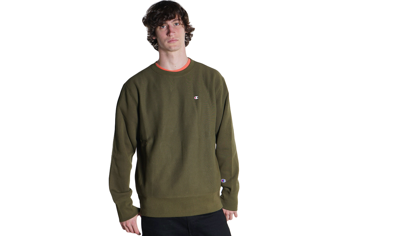 Champion Crewneck Sweatshirt - Pánské - Mikina Champion - Zelené - 216495-GS556 - Velikost: M